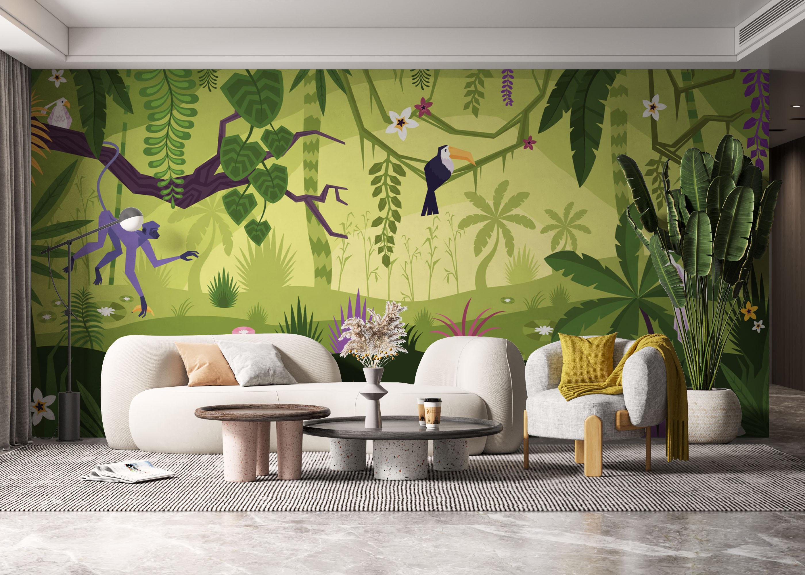 Fototapet Cute Jungle Art mockup 6