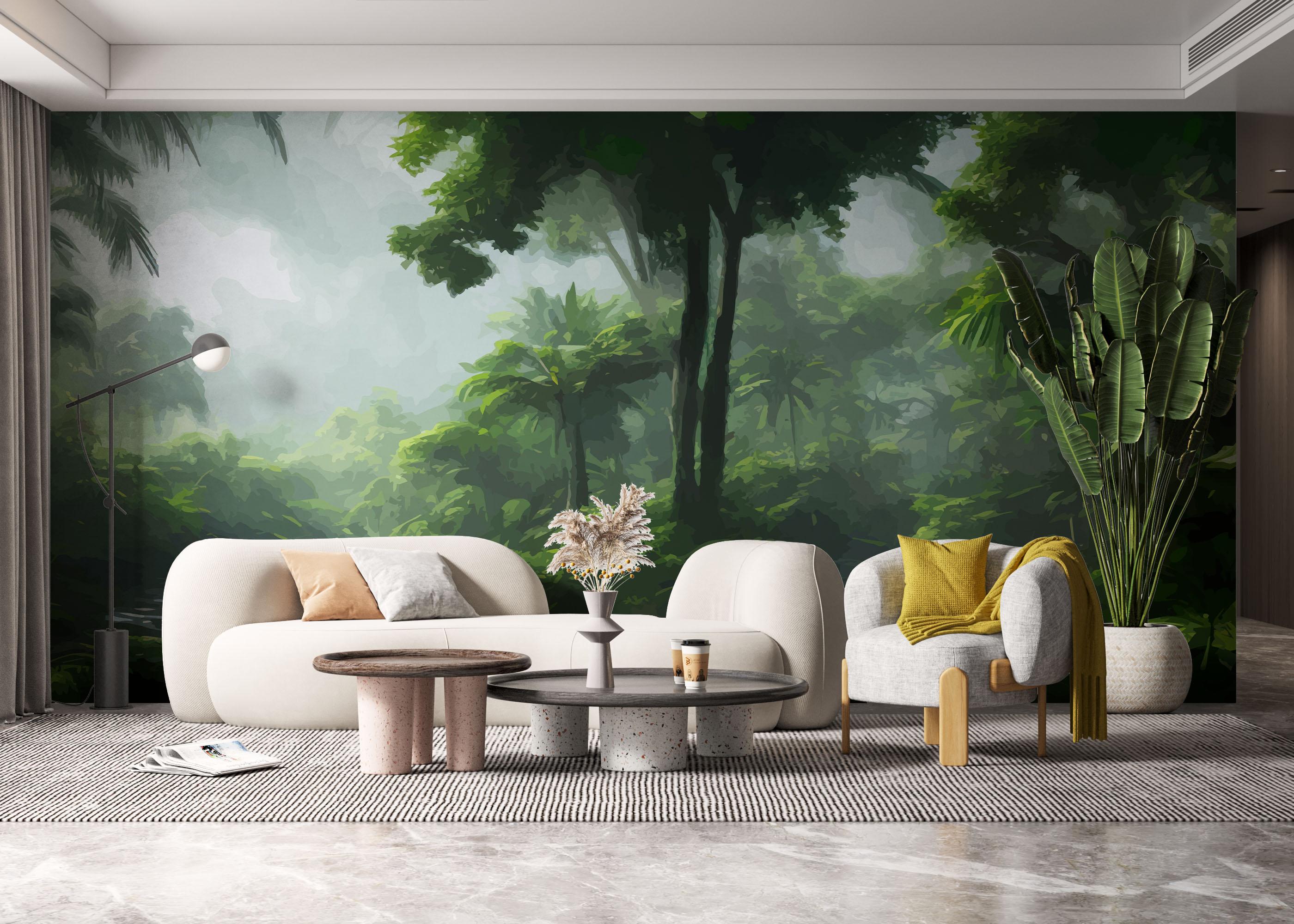 Fototapet Foggy Day Jungle mockup 6