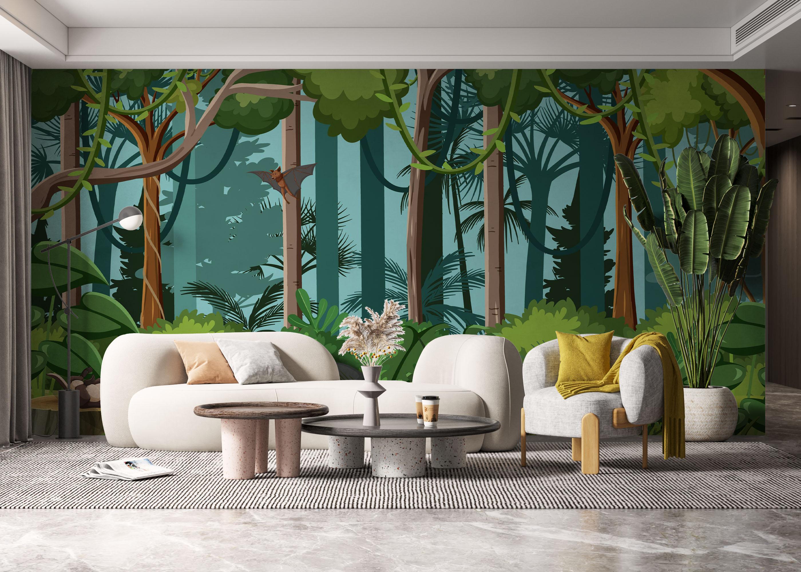 Fototapet Jungle Elephant Cartoon mockup 6