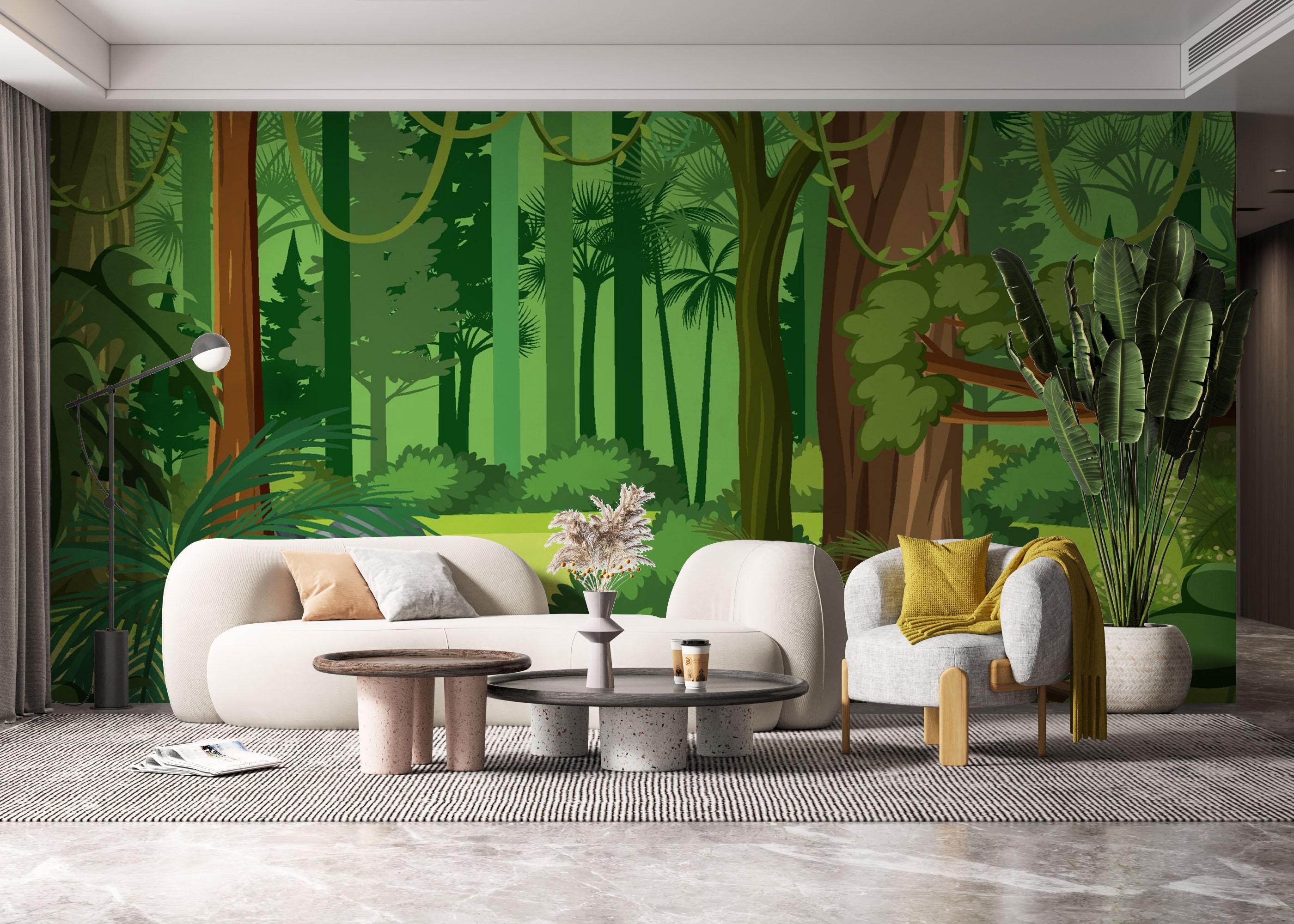 Fototapet Jungle Green Liana mockup 6