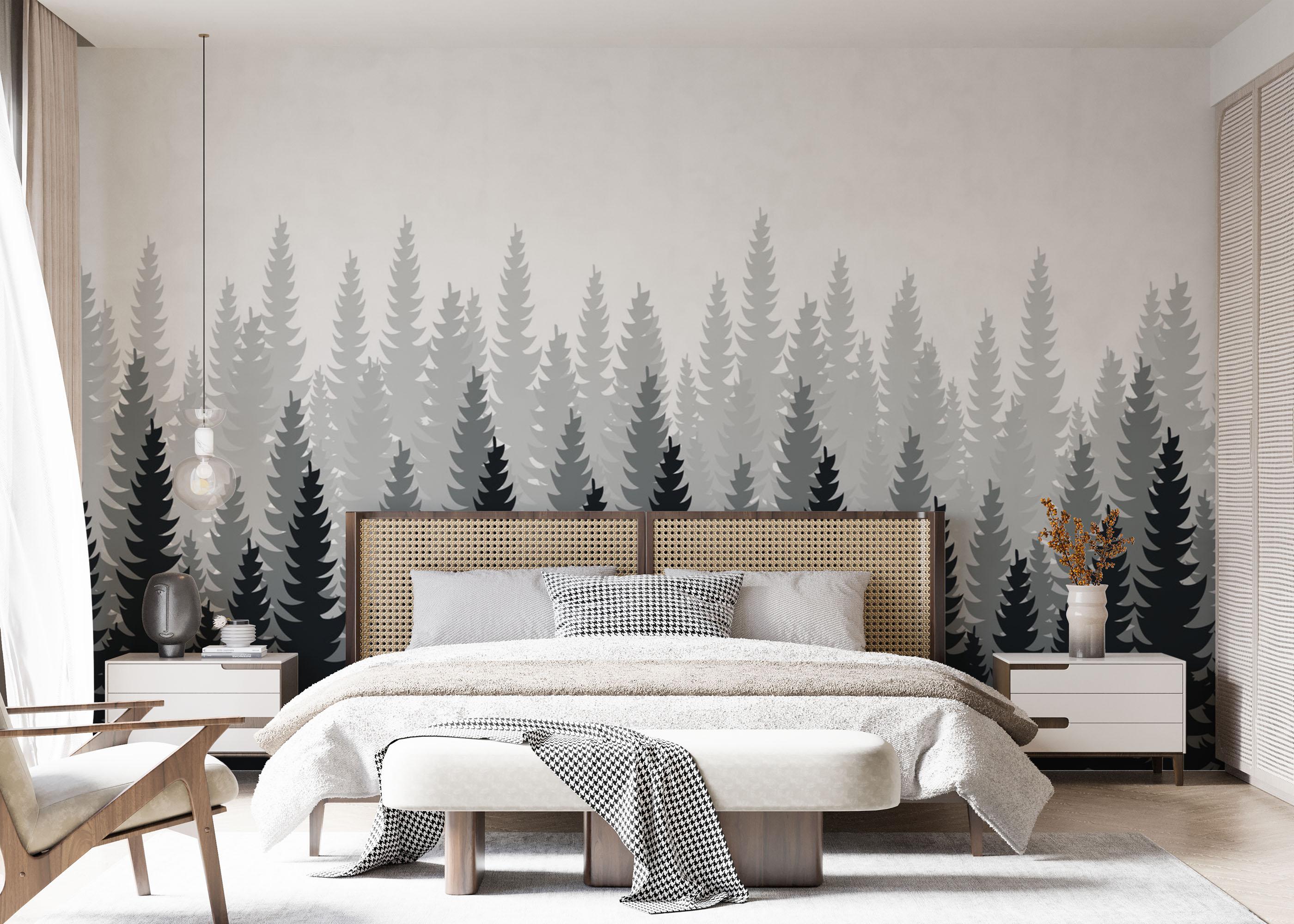 Fototapet Black Cartoon Trees mockup 7