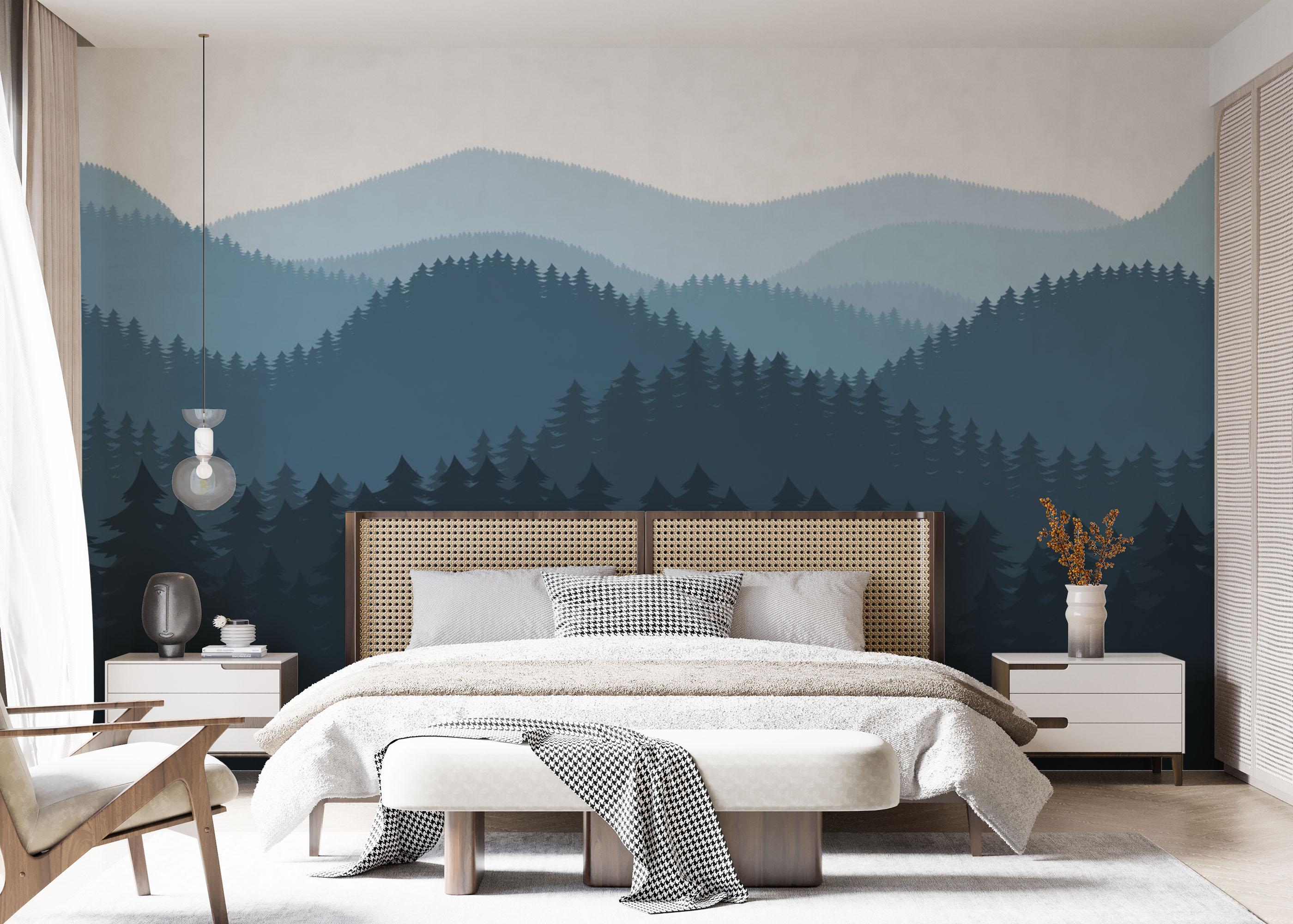 Fototapet Blue Forest Cartoon mockup 7