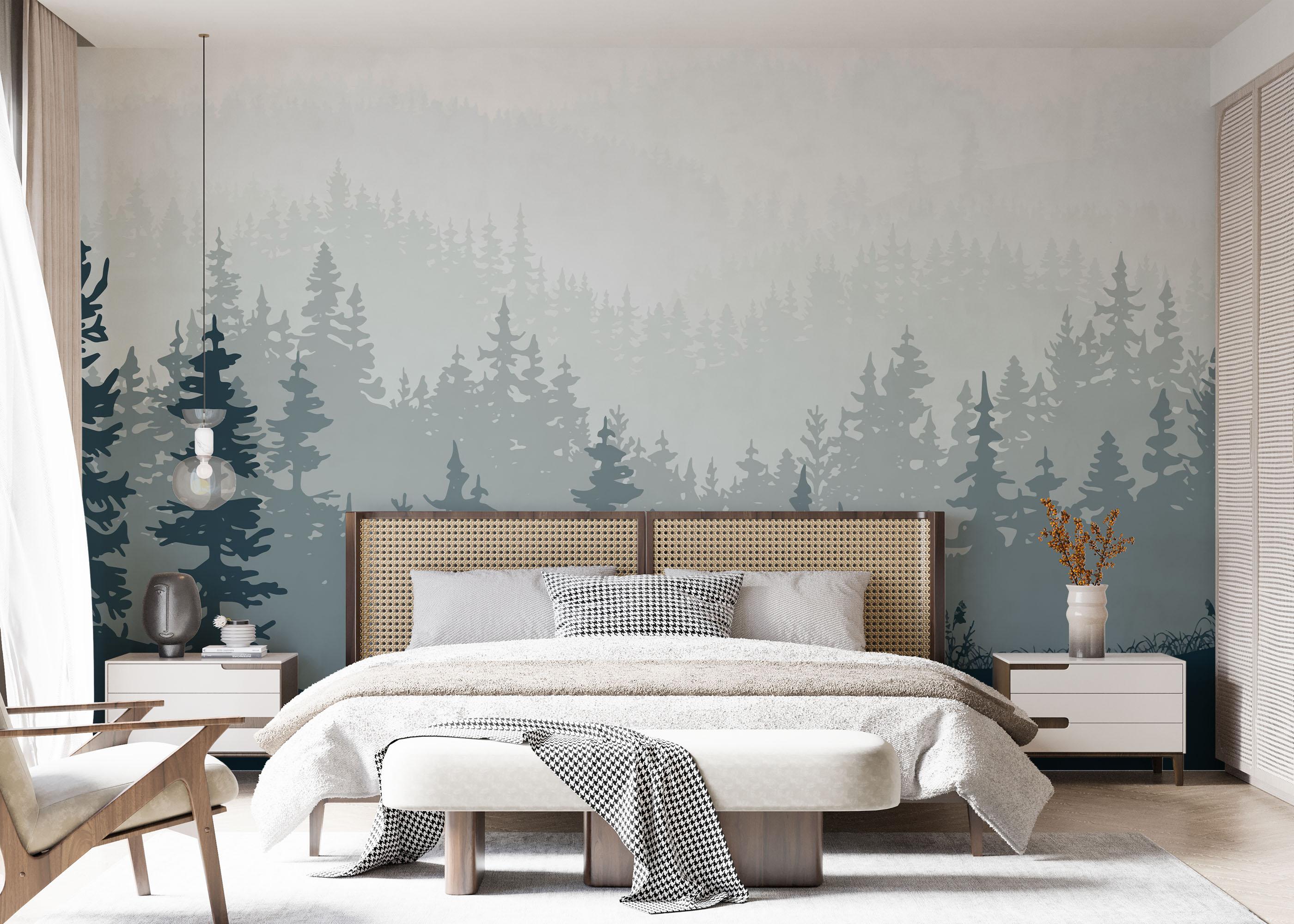 Fototapet Blue Forest Tree mockup 7