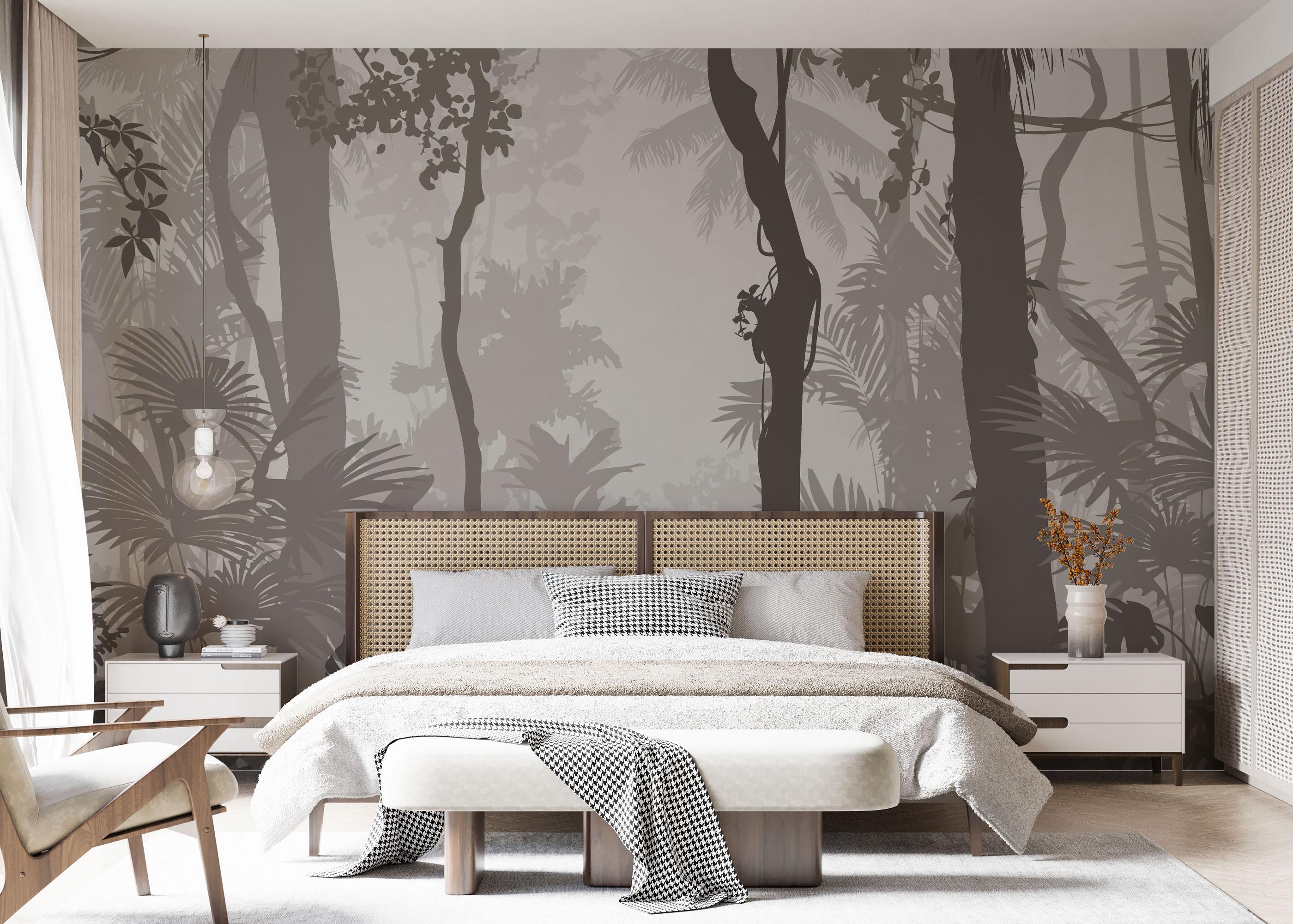 Fototapet Brown Foggy Forest mockup 7