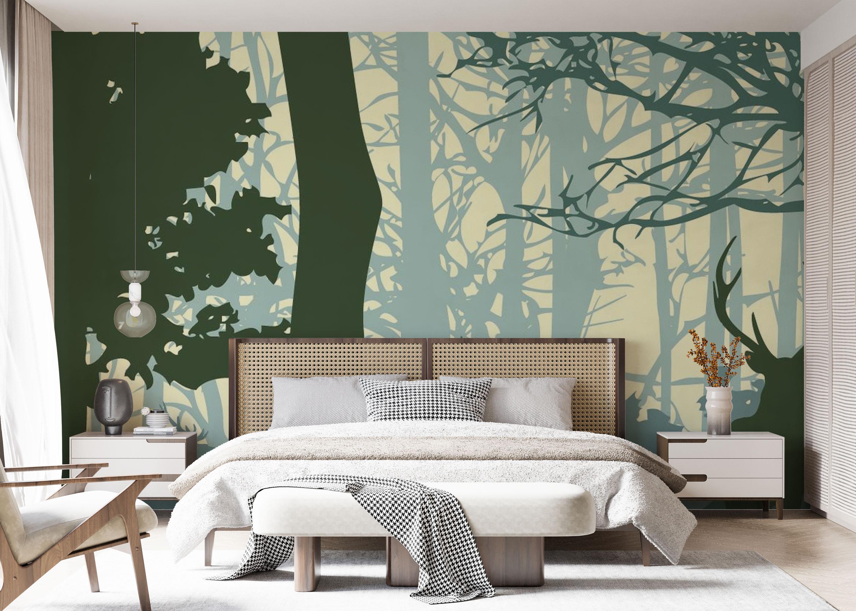 Fototapet Deer Forest mockup 7