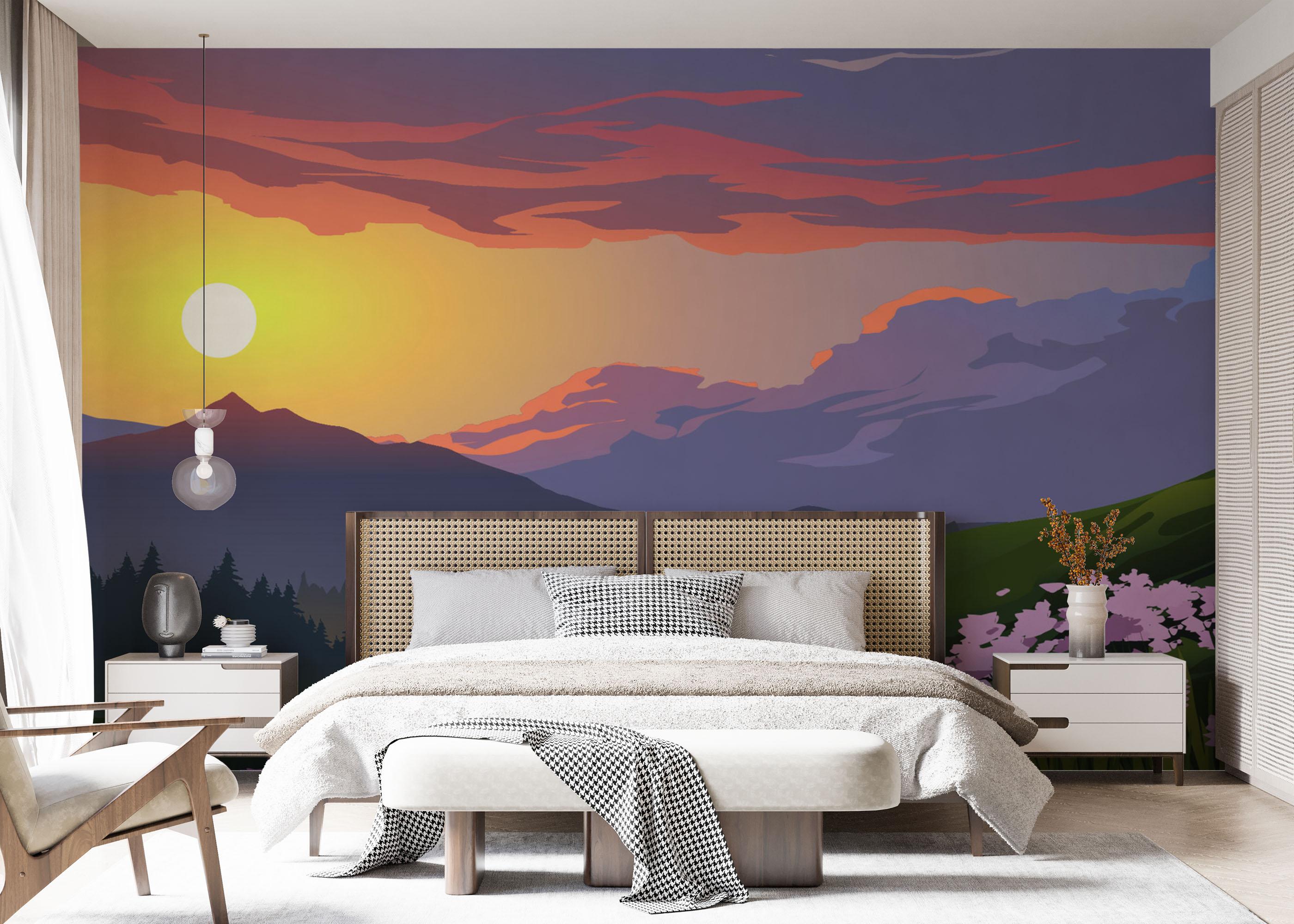 Fototapet Flower Field Forest mockup 7