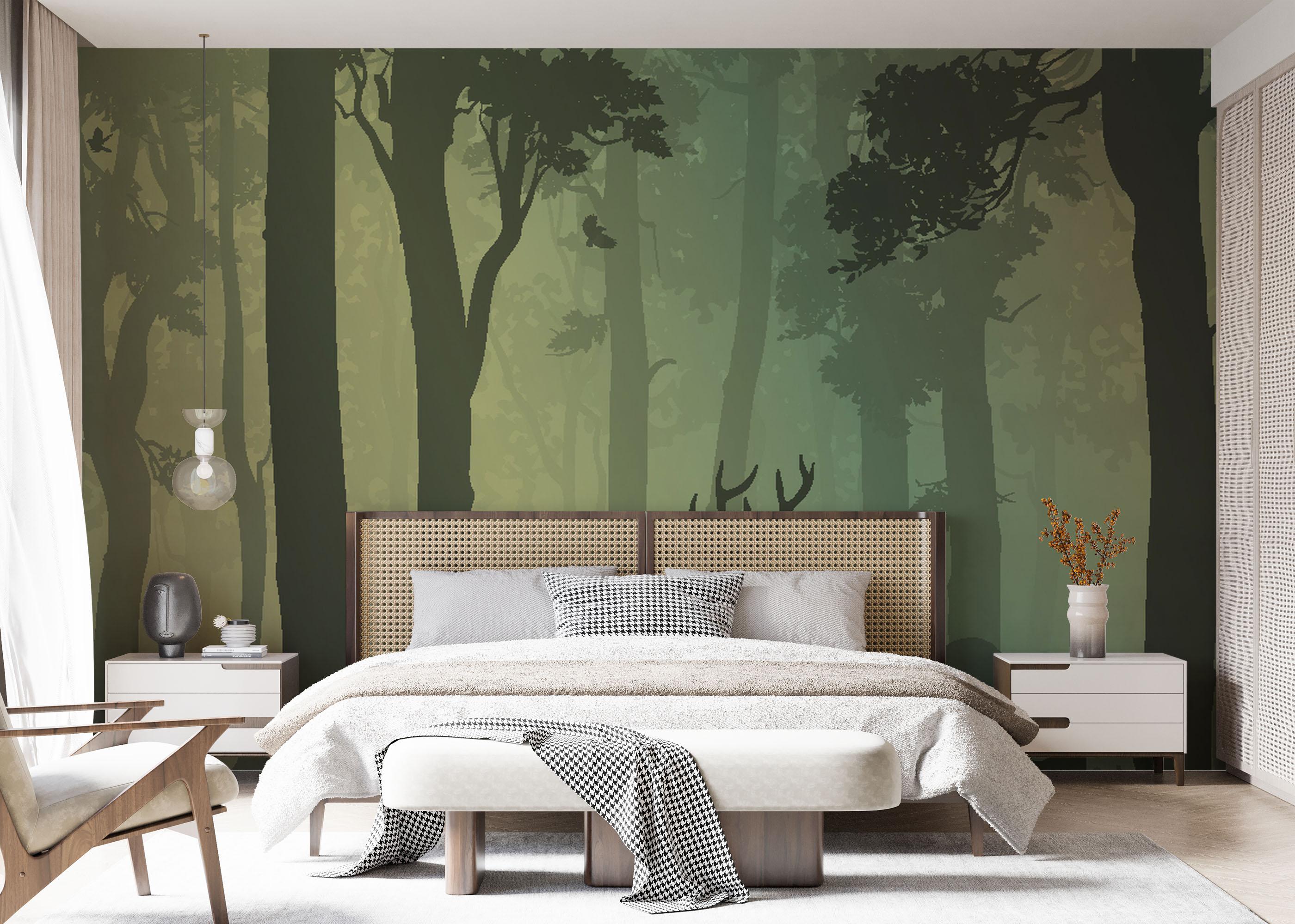 Fototapet Green Forest Deer mockup 7