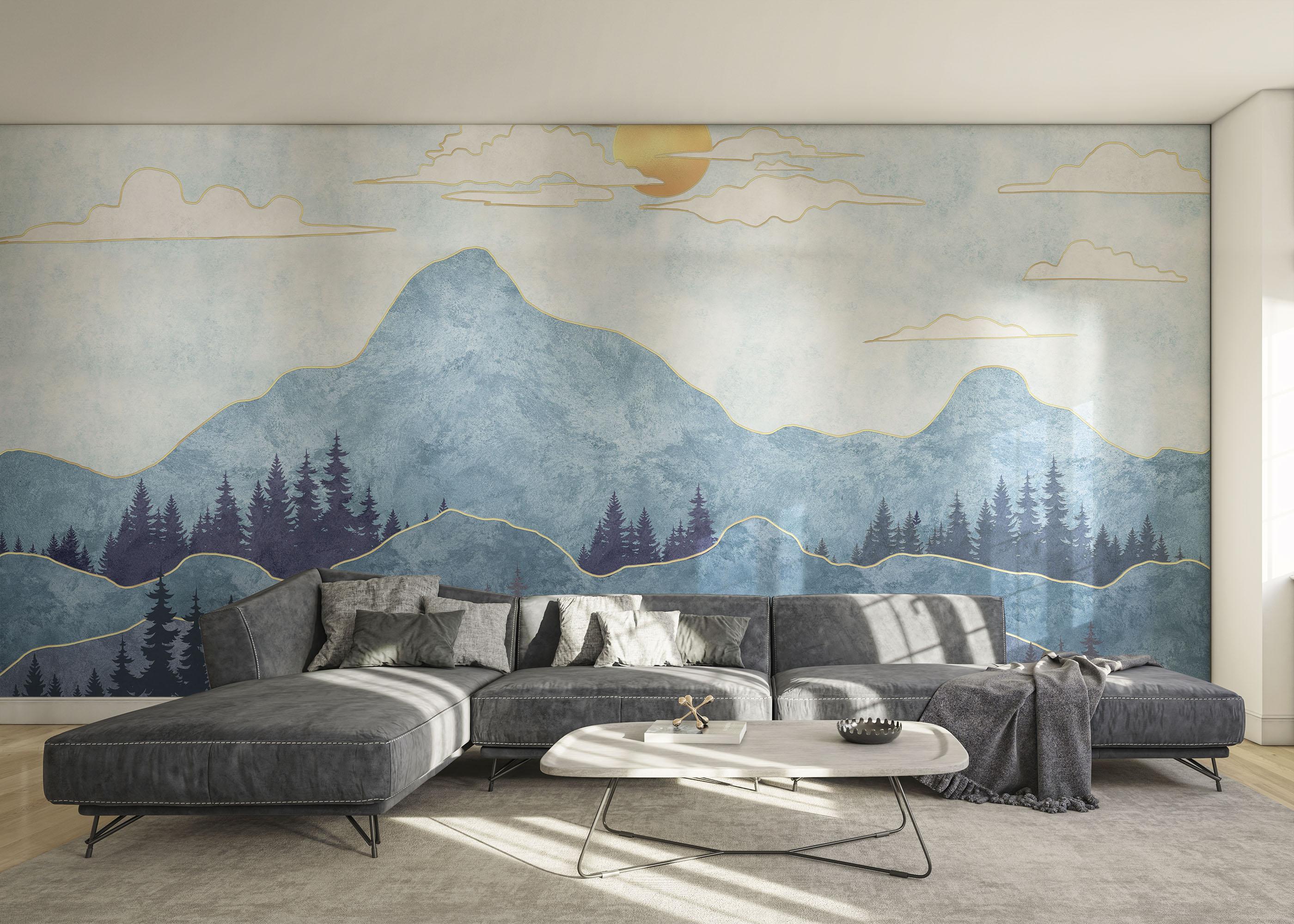 Fototapet Blue Landscape mockup 0