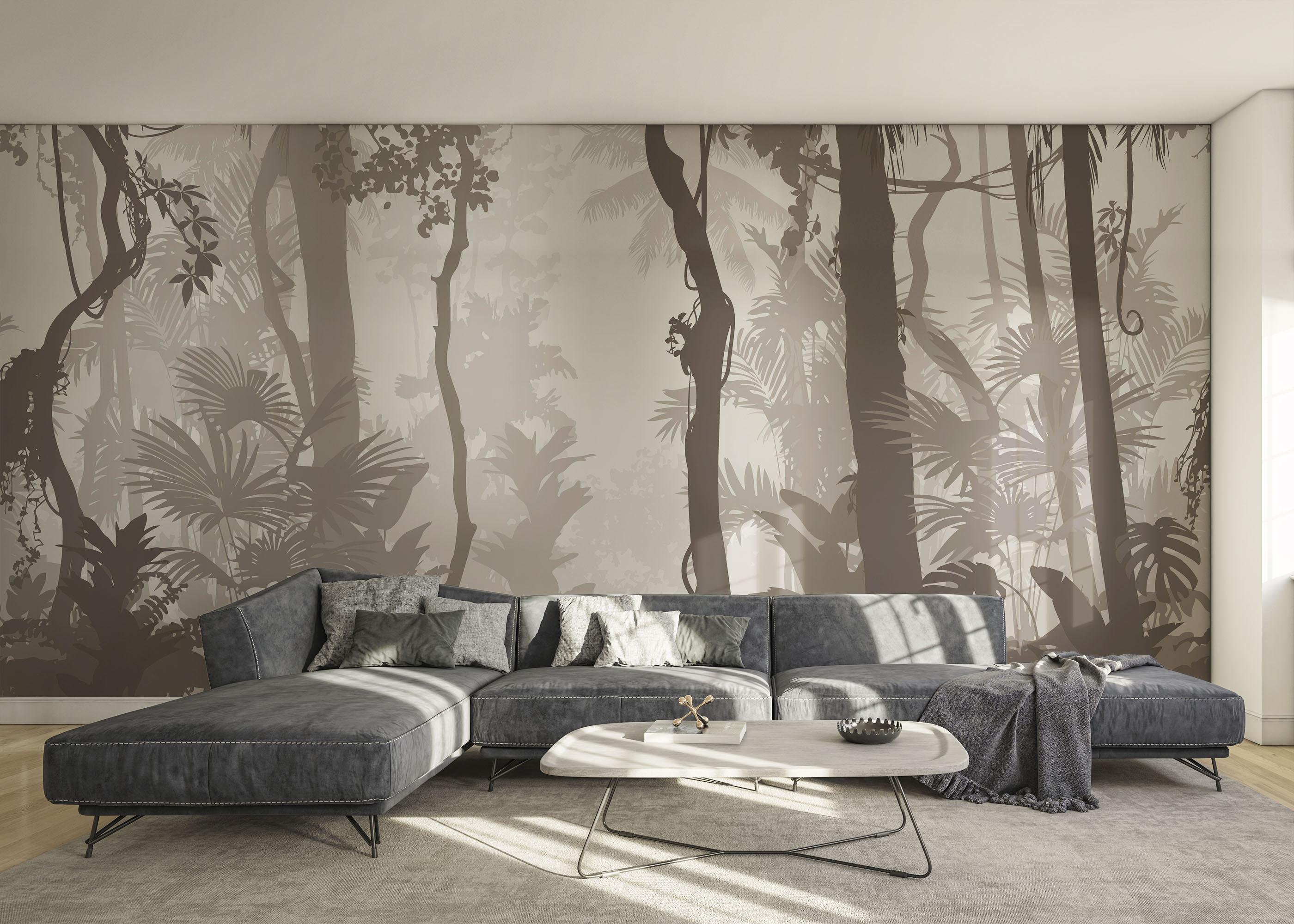 Fototapet Brown Foggy Forest mockup 0