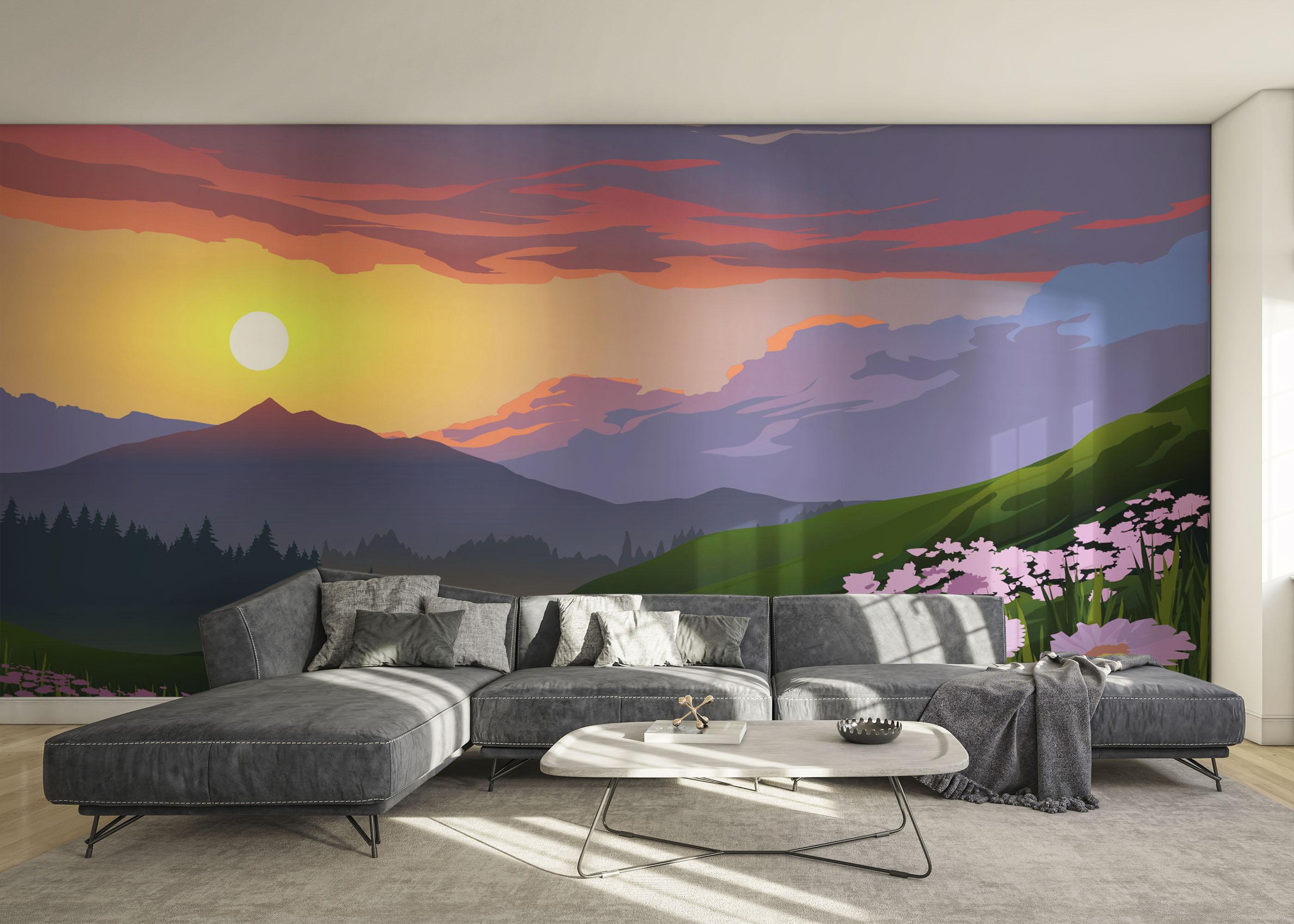 Fototapet Flower Field Forest mockup 0