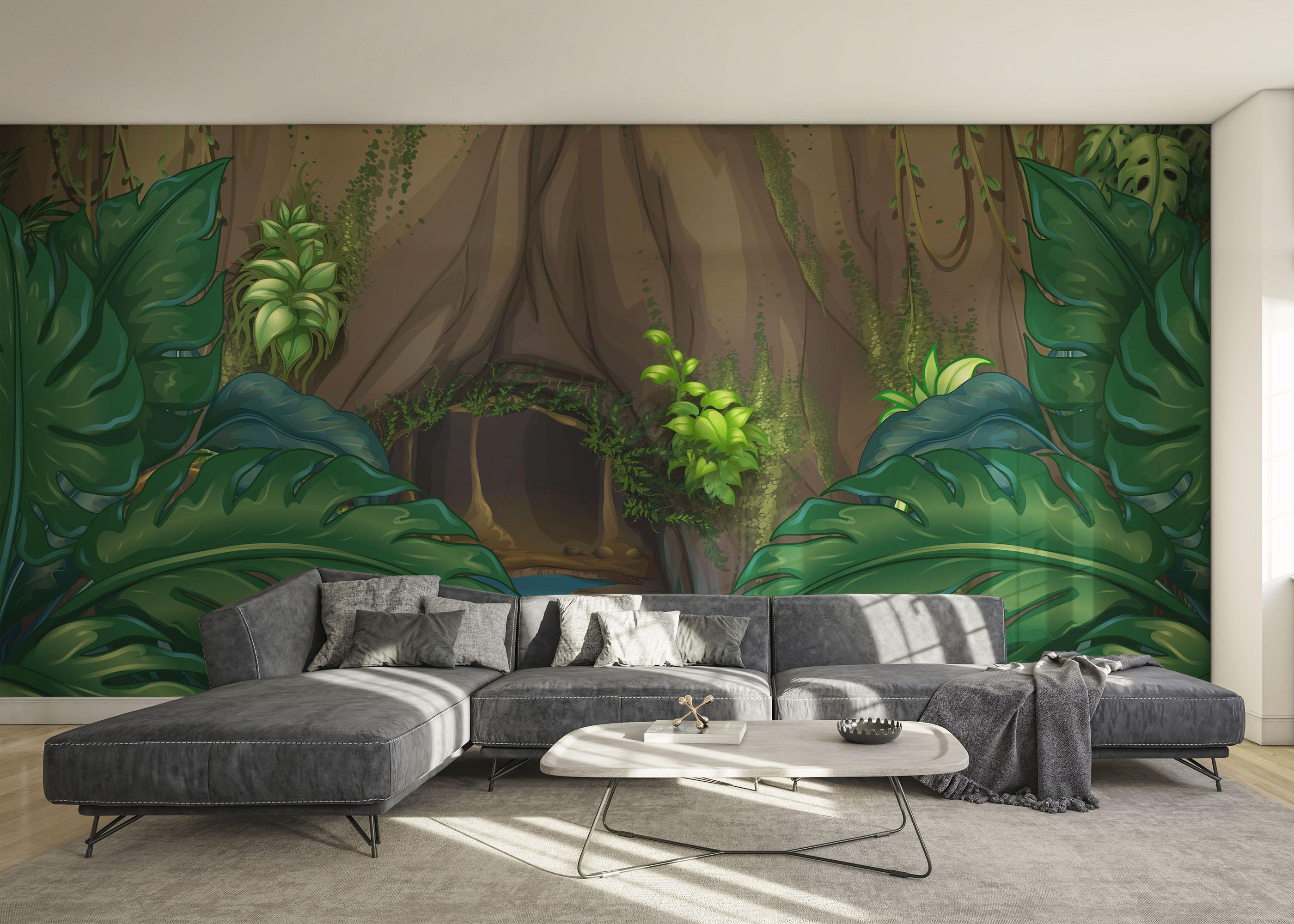 Fototapet Forest Water Cartoon mockup 0