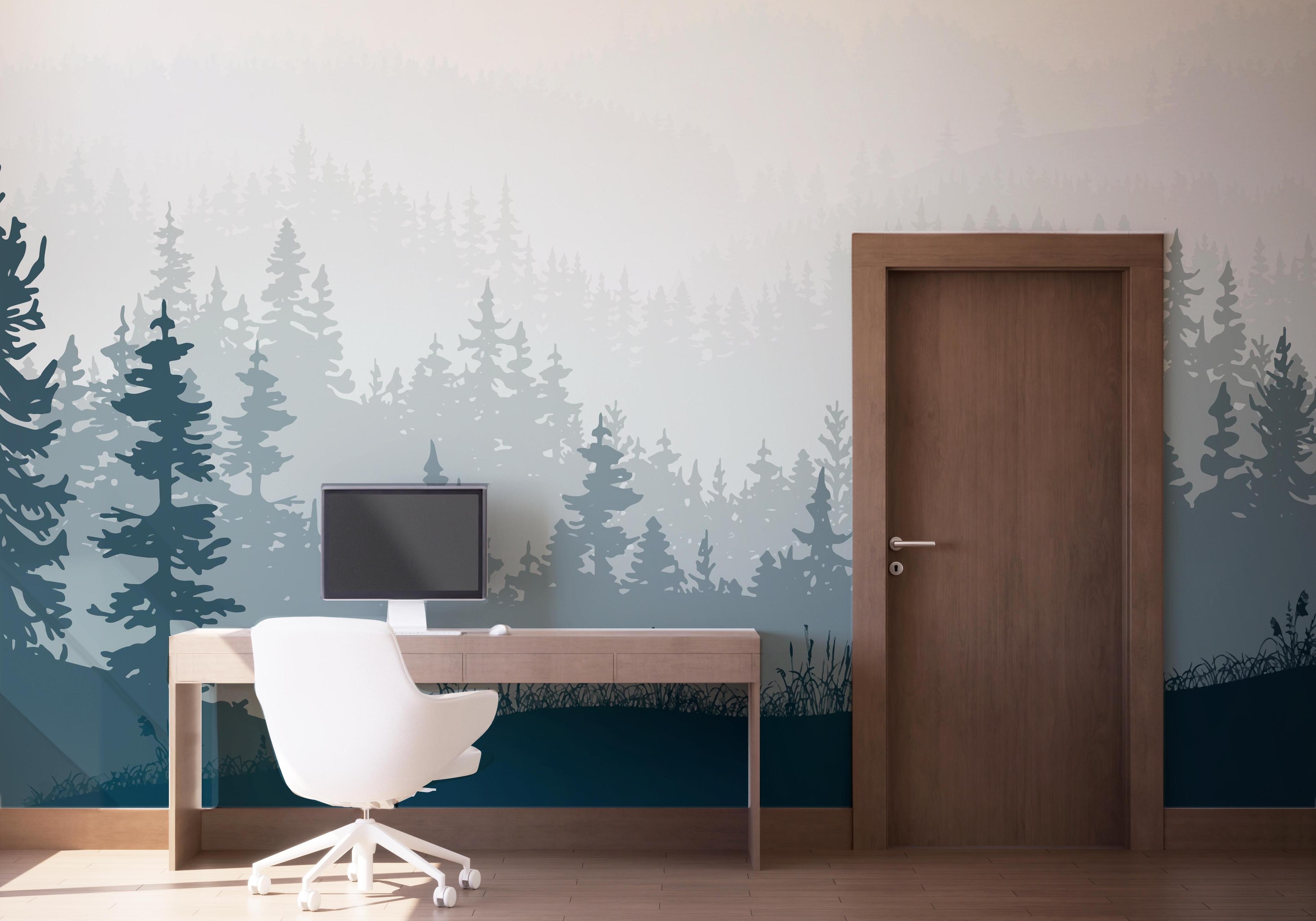 Fototapet Blue Forest Tree mockup 1