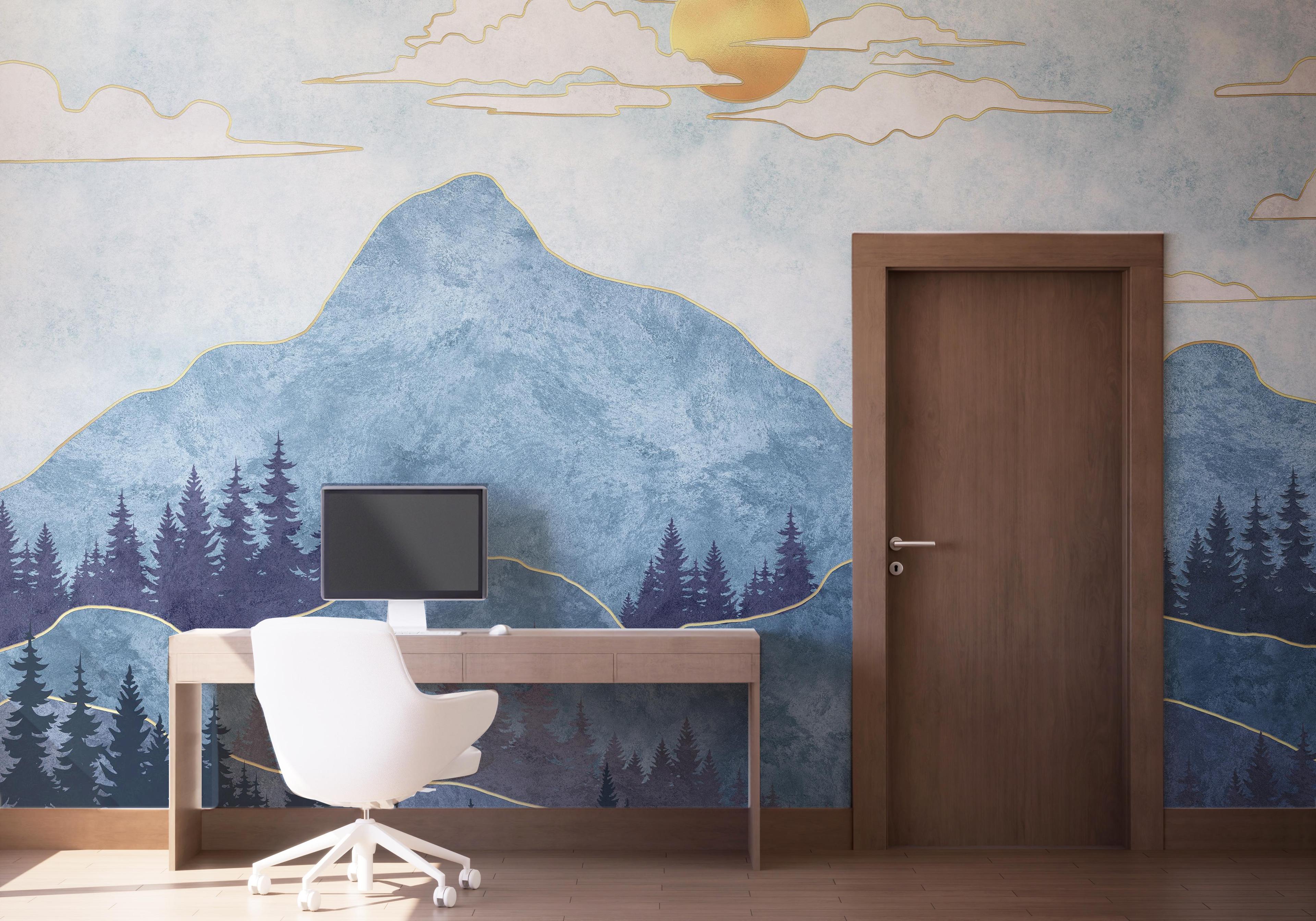 Fototapet Blue Landscape mockup 1