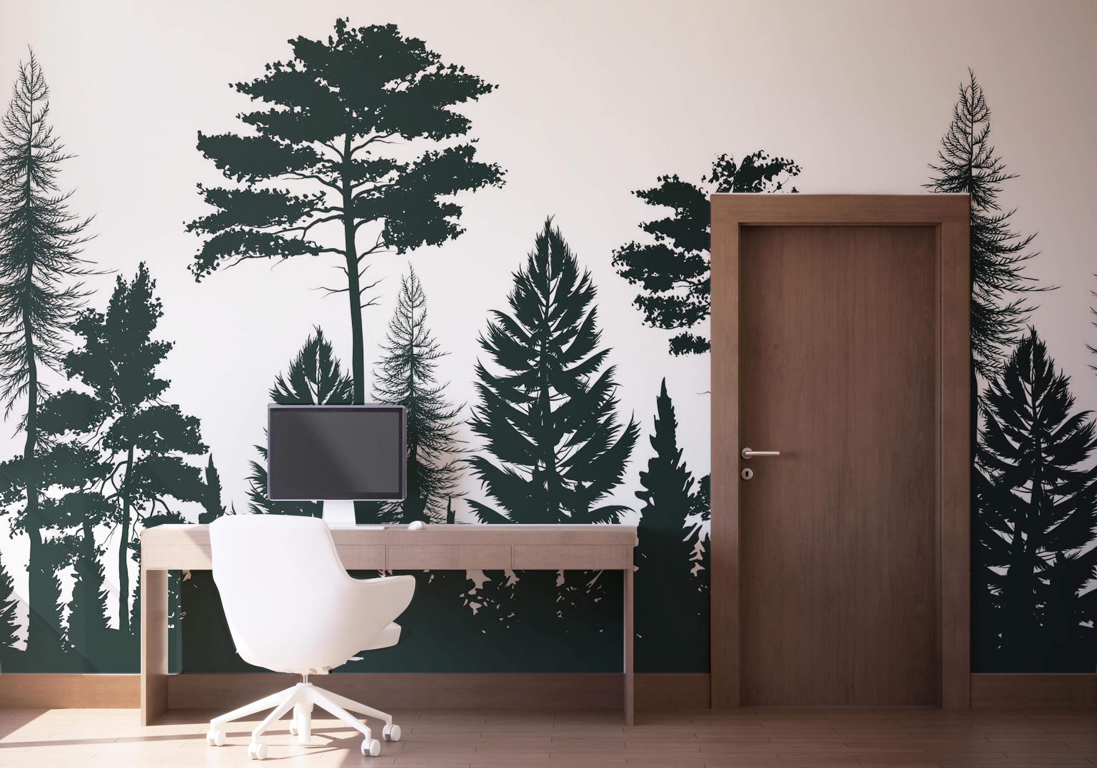 Fototapet Dark Grey Forest mockup 1