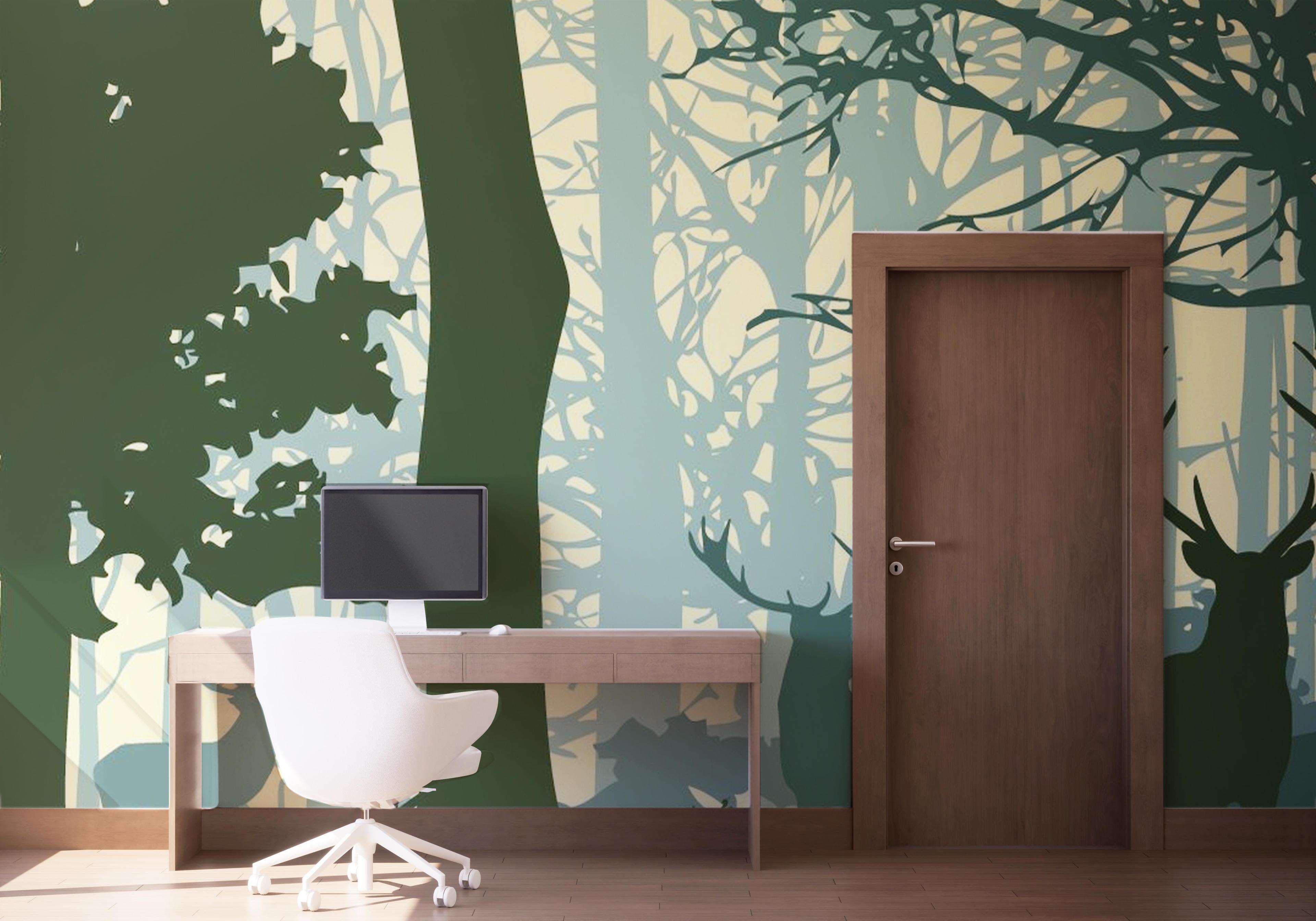 Fototapet Deer Forest mockup 1