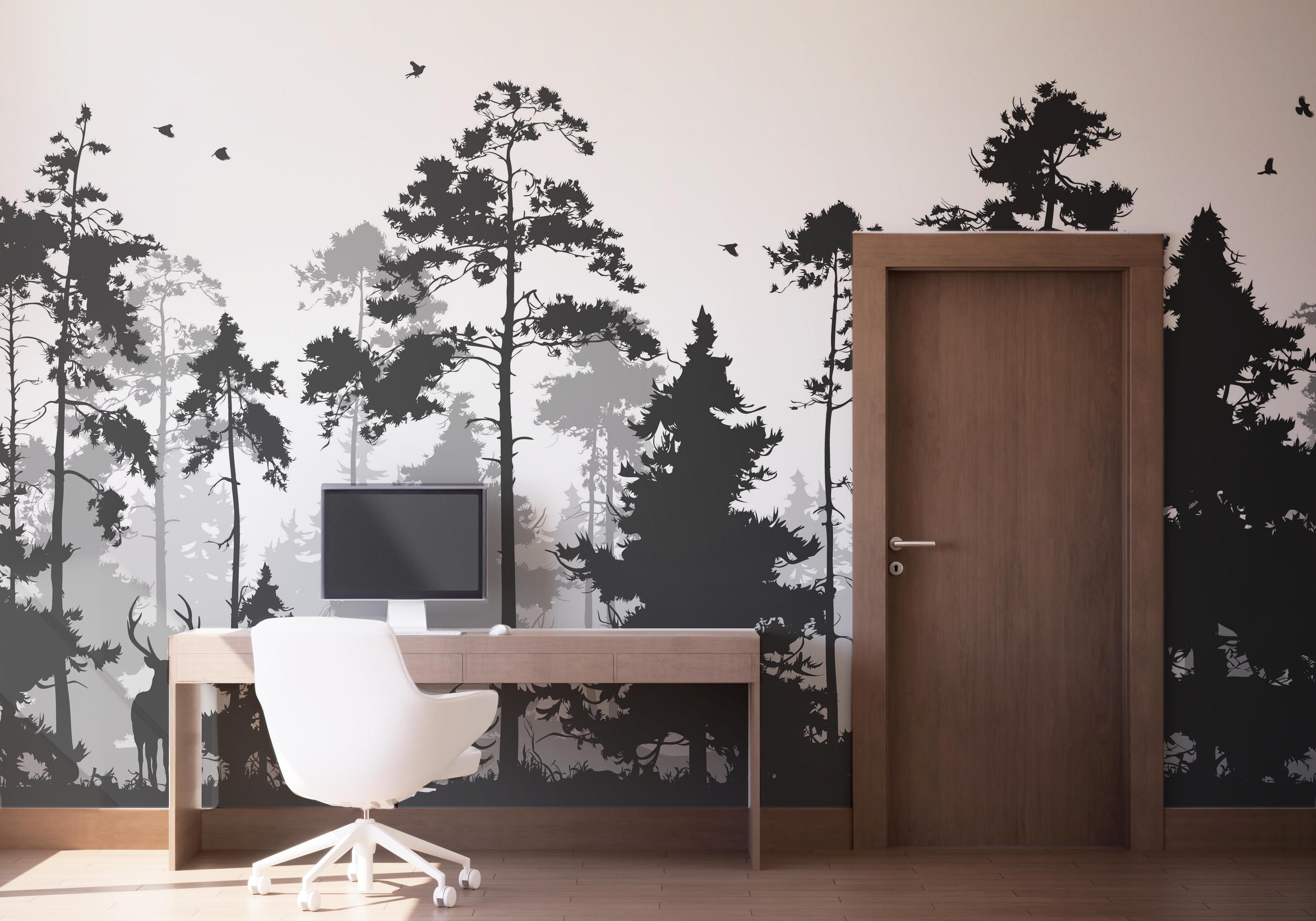 Fototapet Grey Forest Deer mockup 1