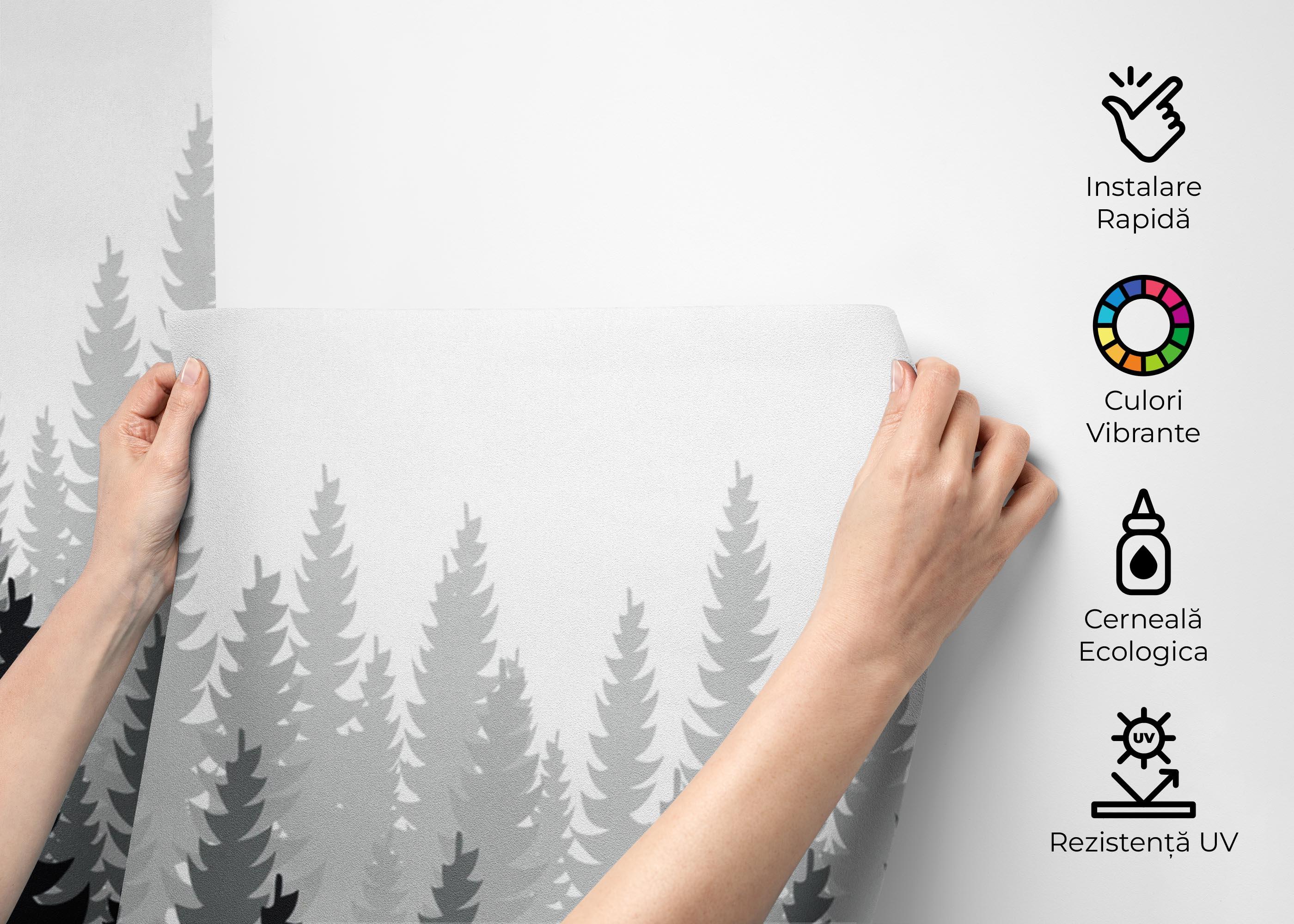 Fototapet Black Cartoon Trees mockup 2