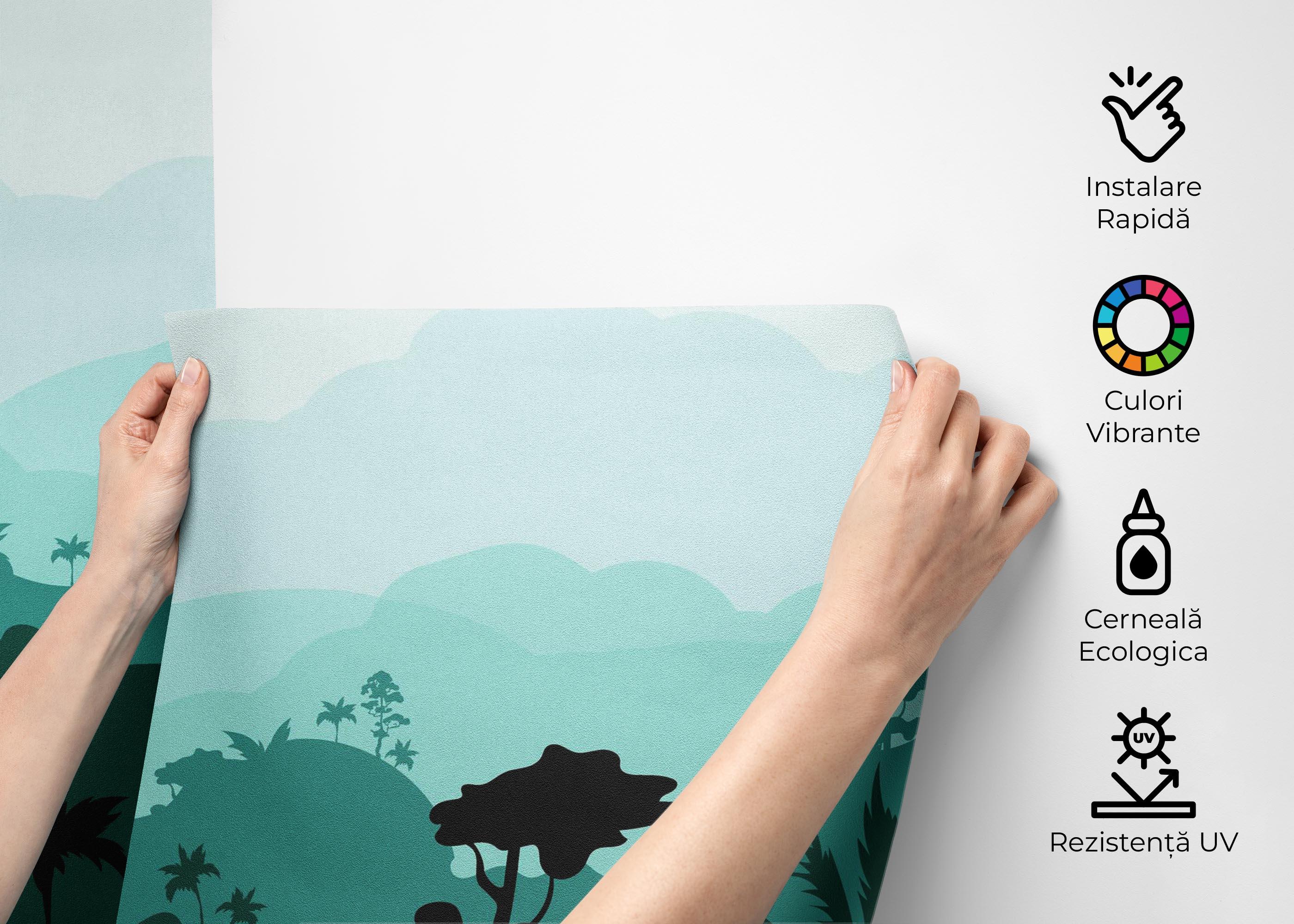 Fototapet Black Green Forest mockup 2