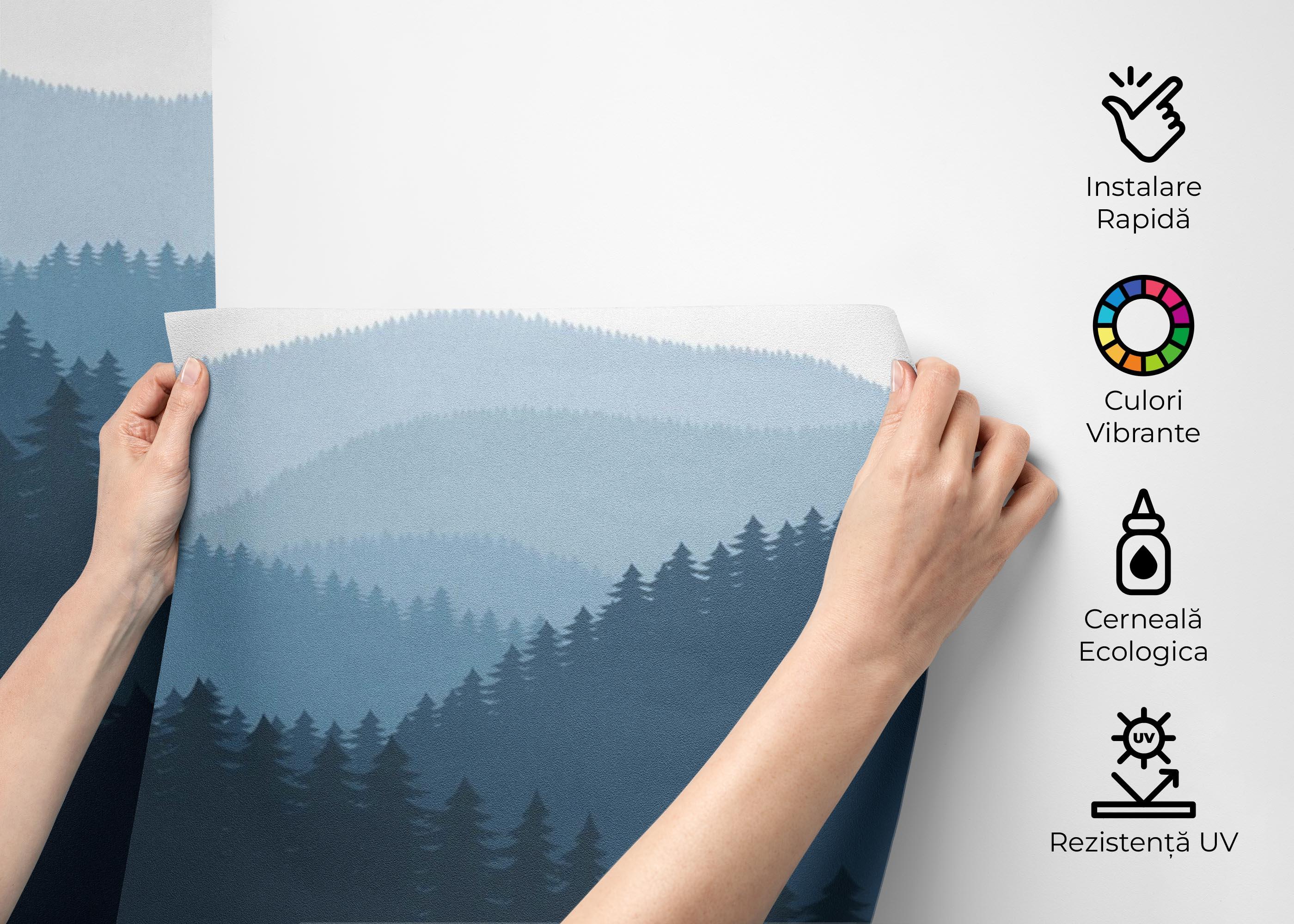 Fototapet Blue Forest Cartoon mockup 2