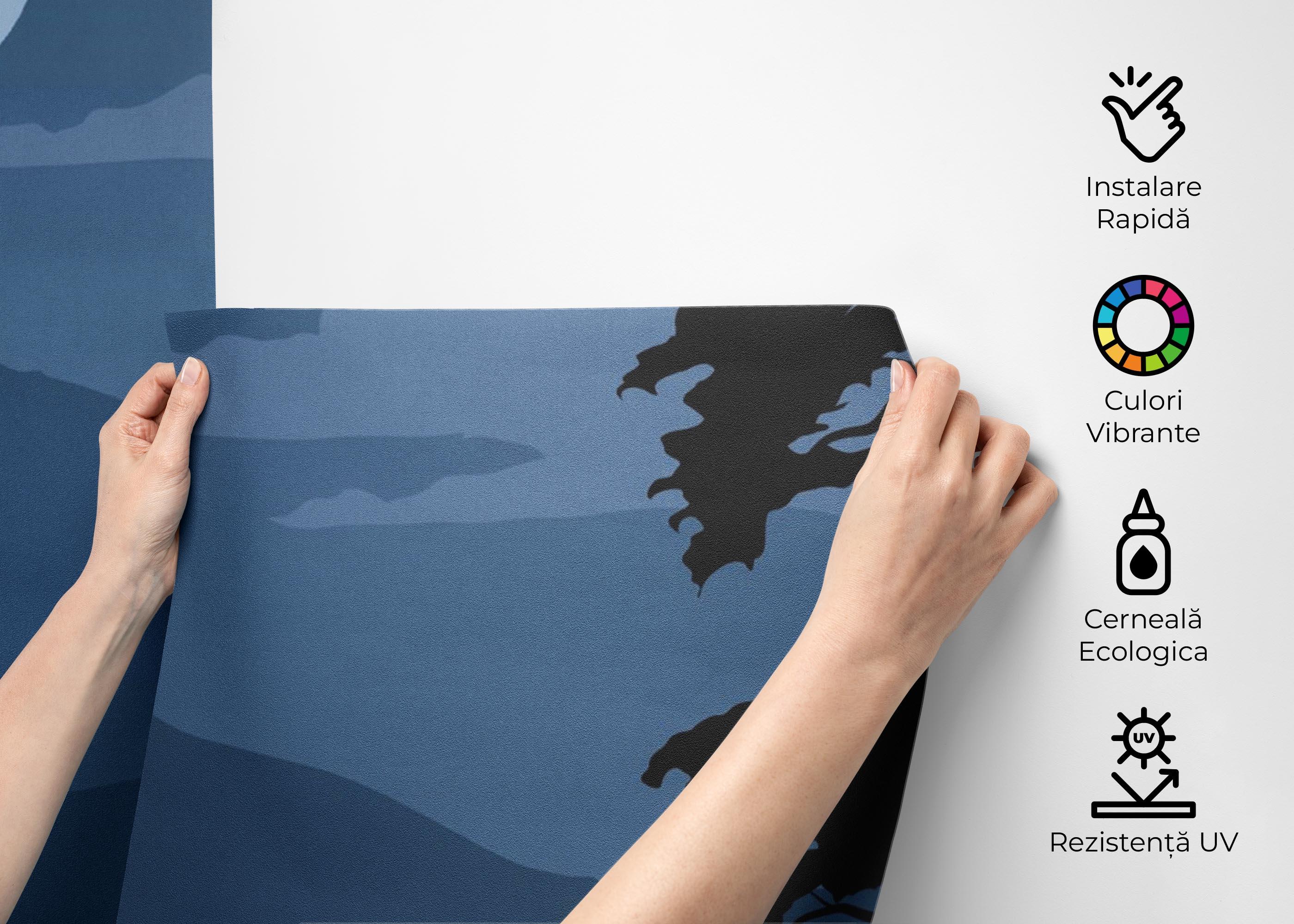 Fototapet Blue Moonlight Night mockup 2