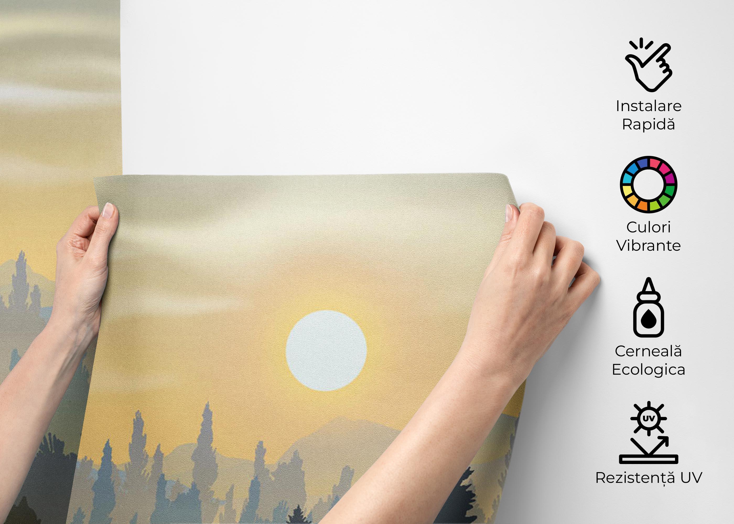 Fototapet Cream Foggy Forest mockup 2