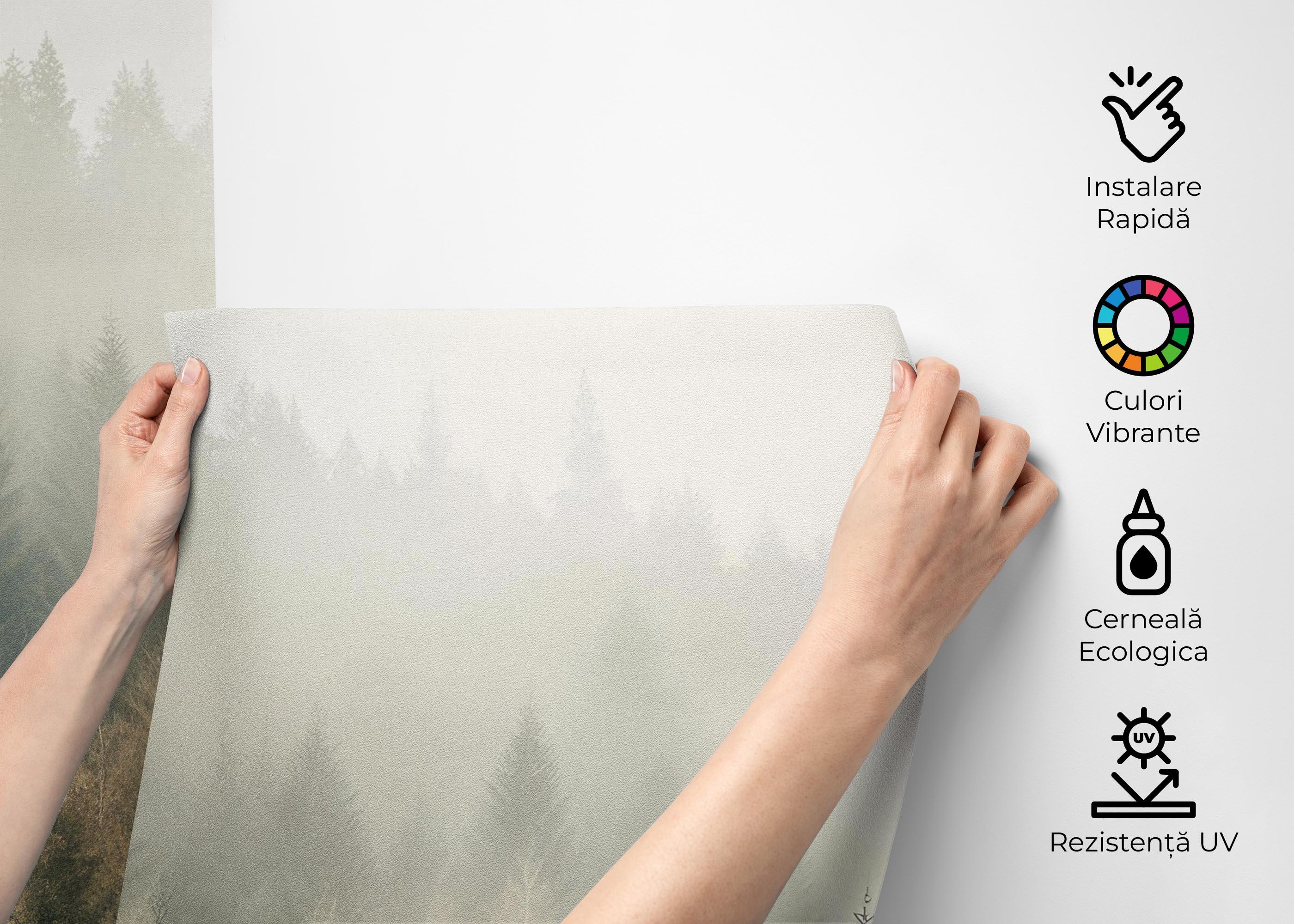 Fototapet Cream Green Trees mockup 2