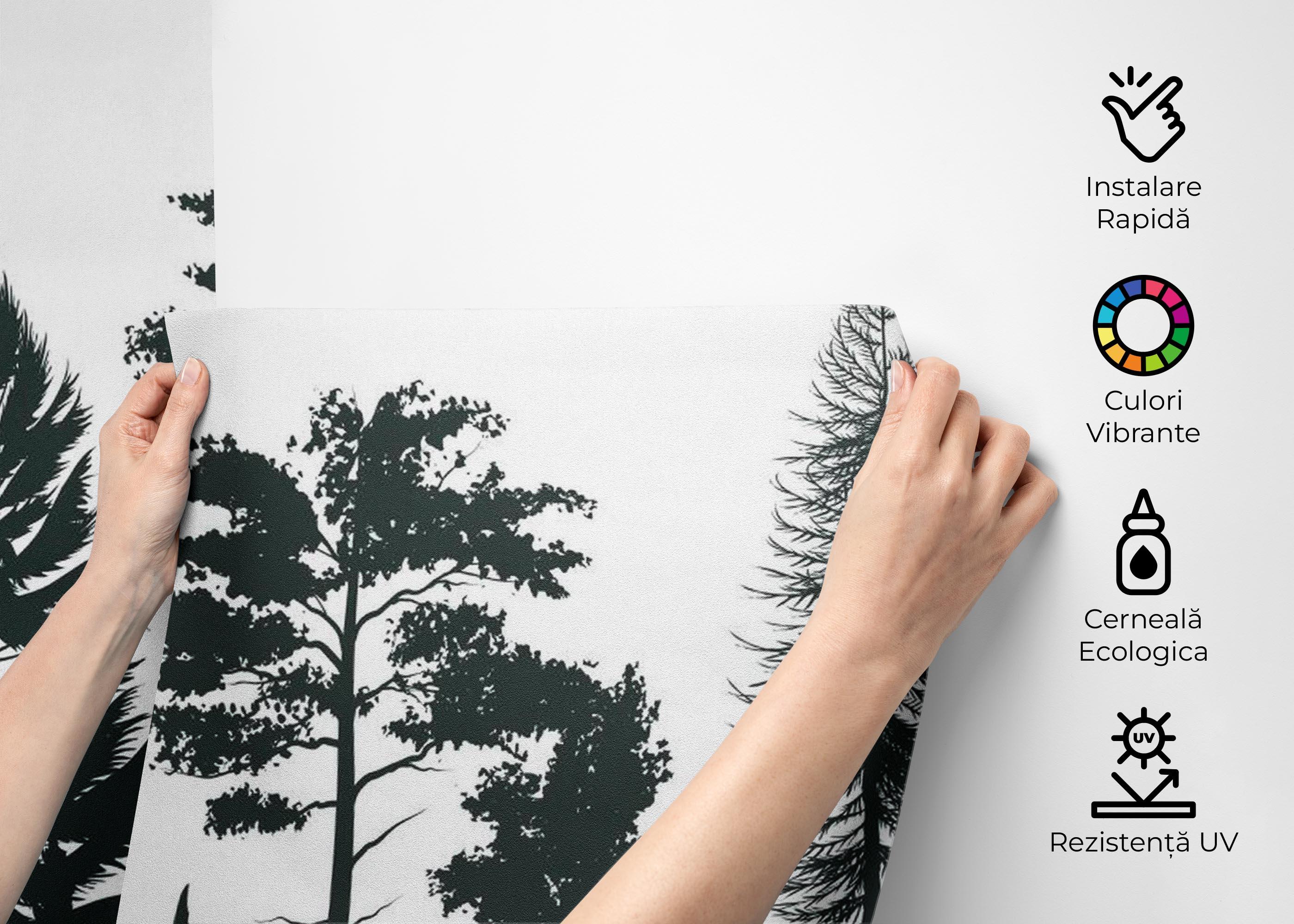 Fototapet Dark Grey Forest mockup 2