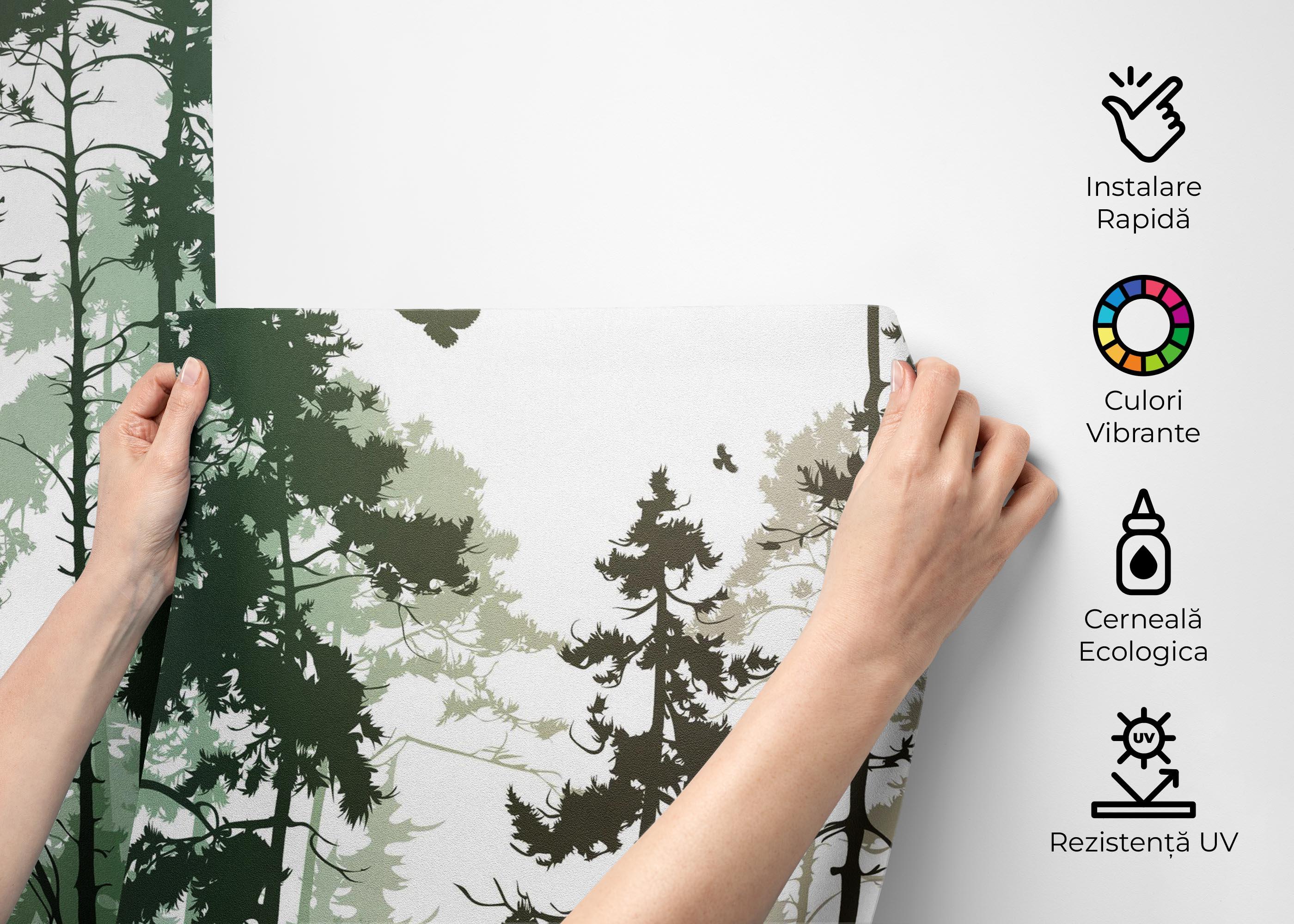 Fototapet Foggy Yellow Forest mockup 2