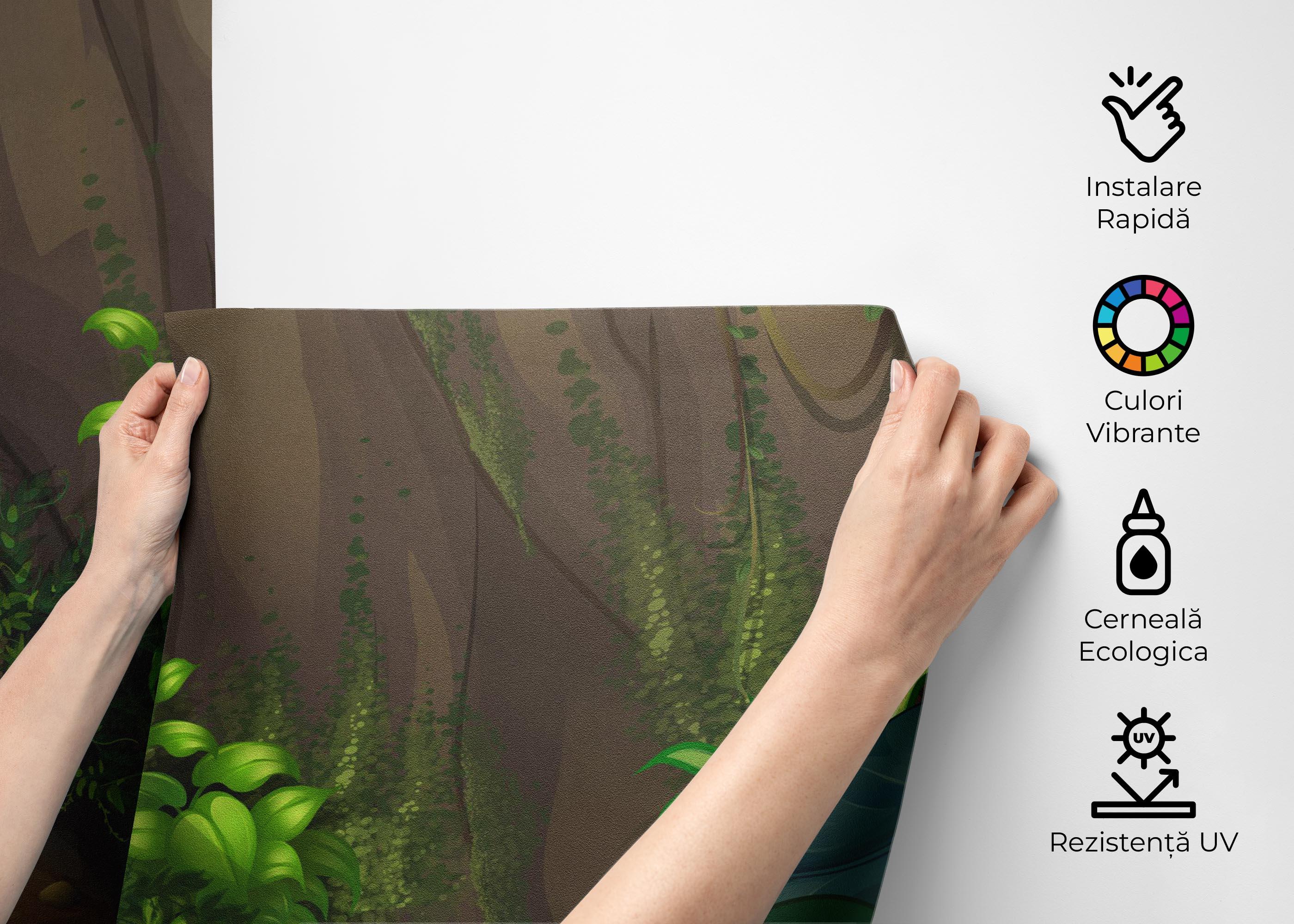 Fototapet Forest Water Cartoon mockup 2