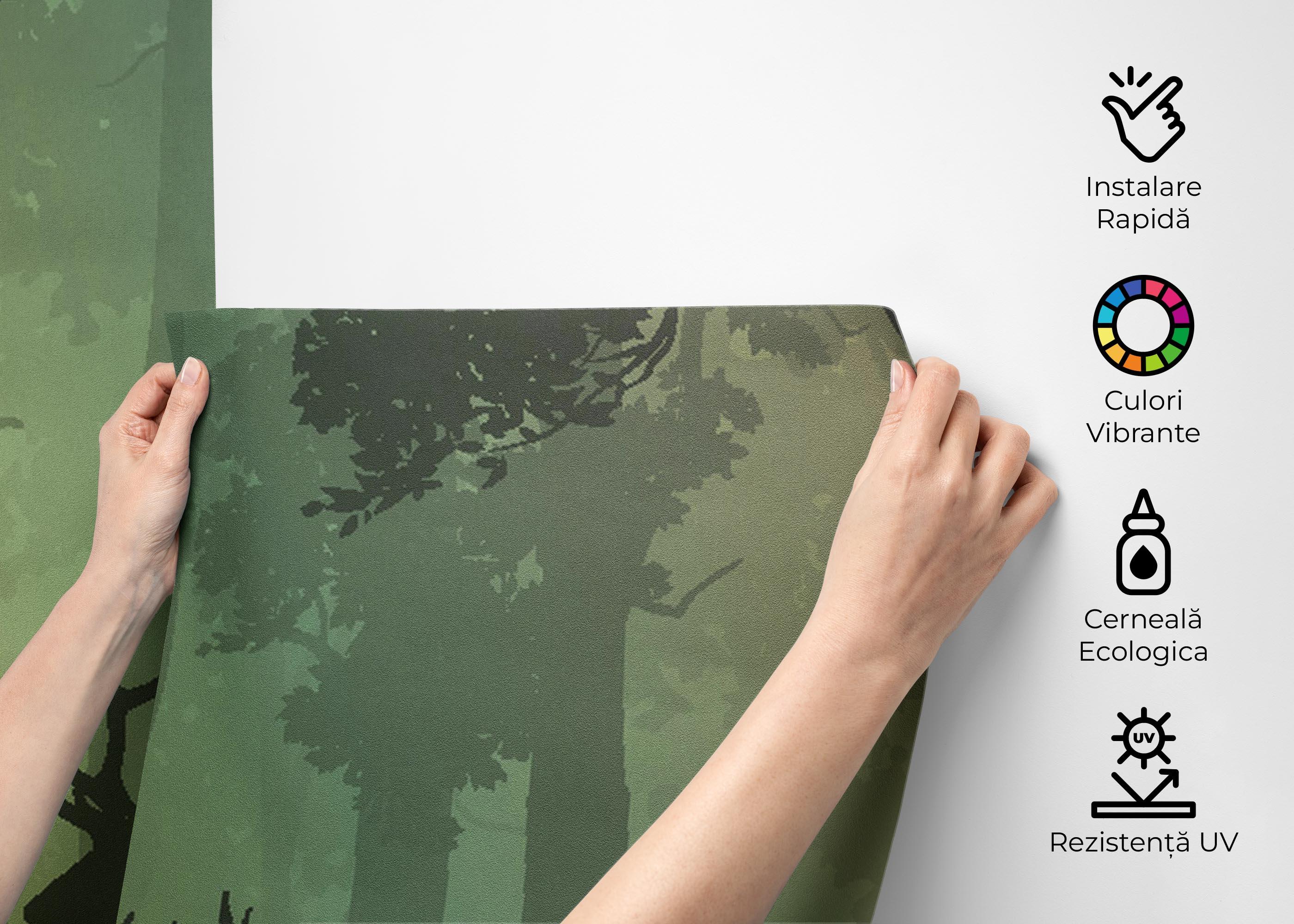 Fototapet Green Forest Deer mockup 2