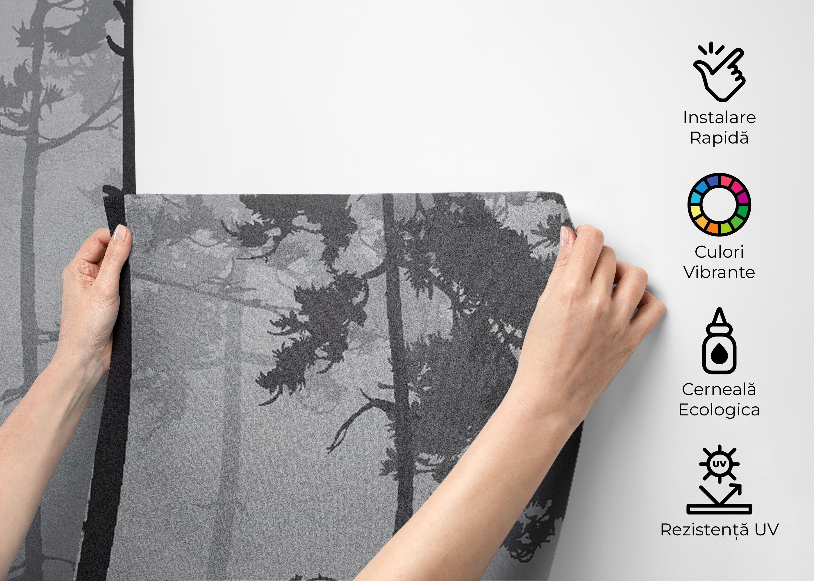 Fototapet Grey Foggy Forest mockup 2