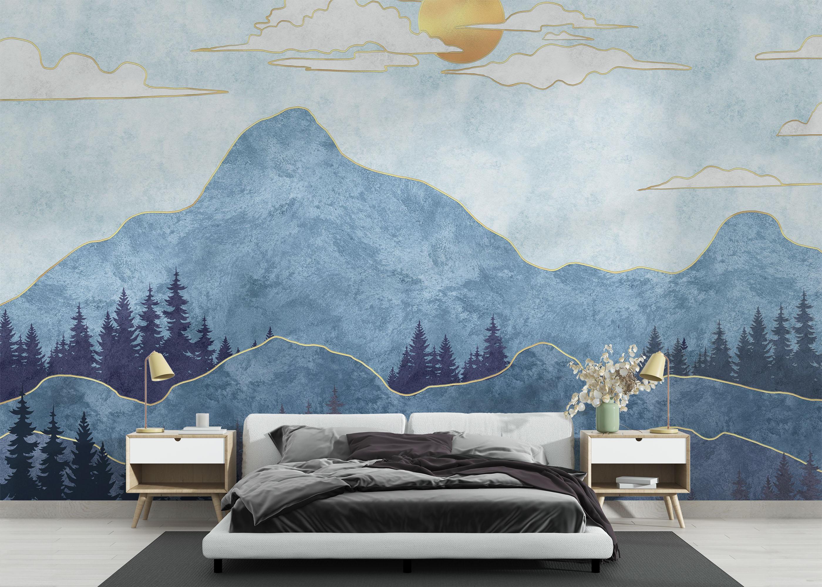 Fototapet Blue Landscape mockup 3