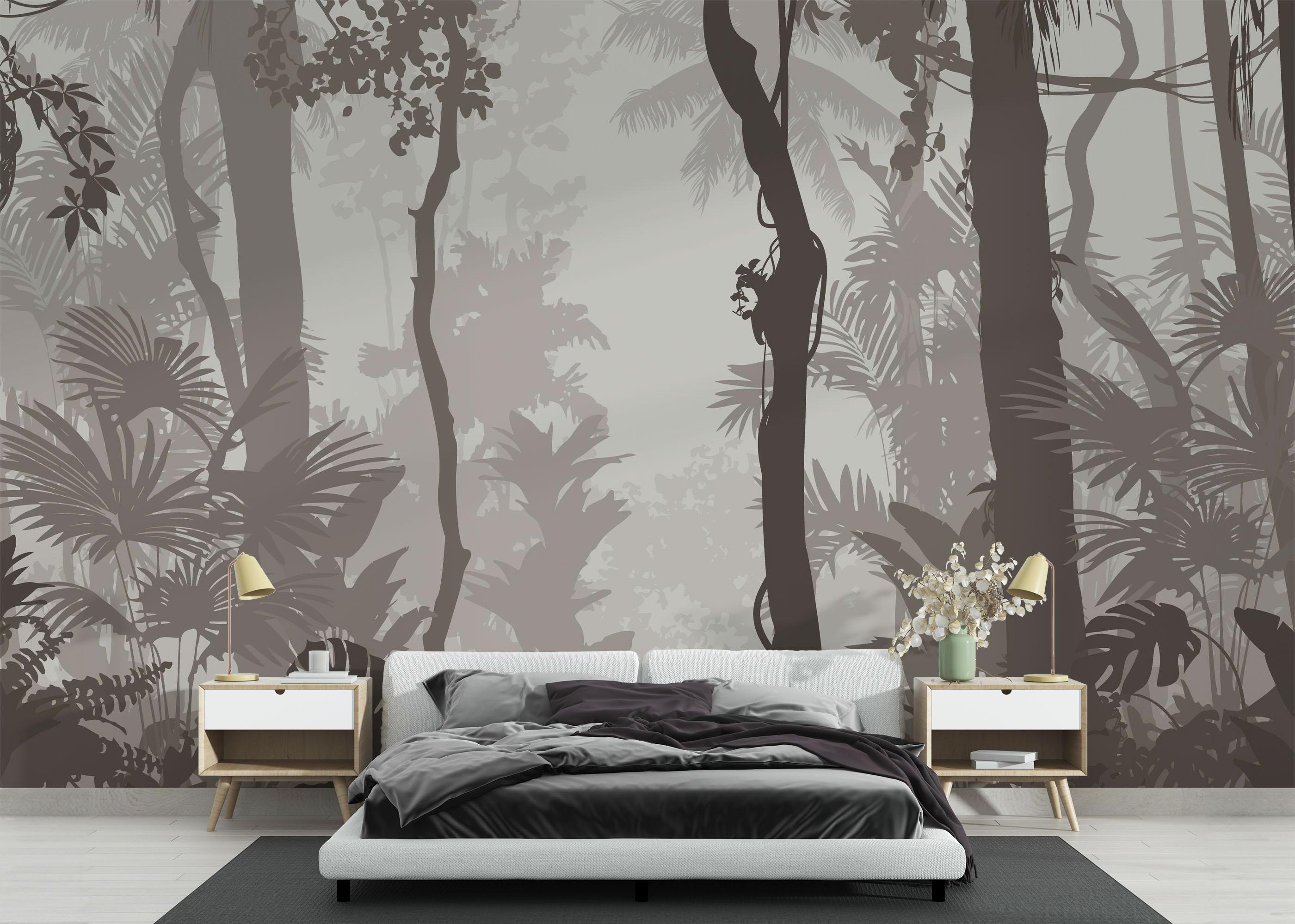 Fototapet Brown Foggy Forest mockup 3