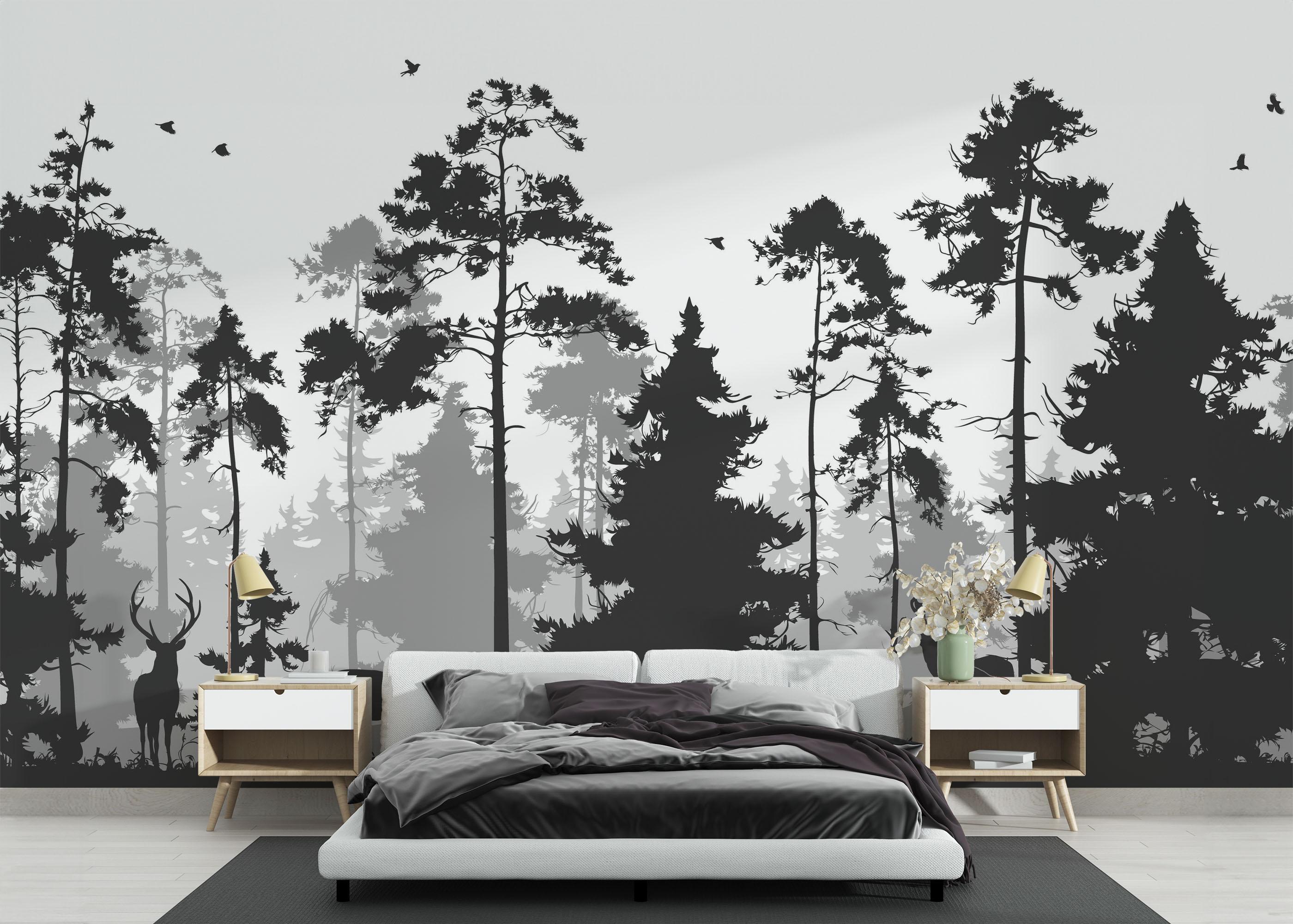 Fototapet Grey Forest Deer mockup 3