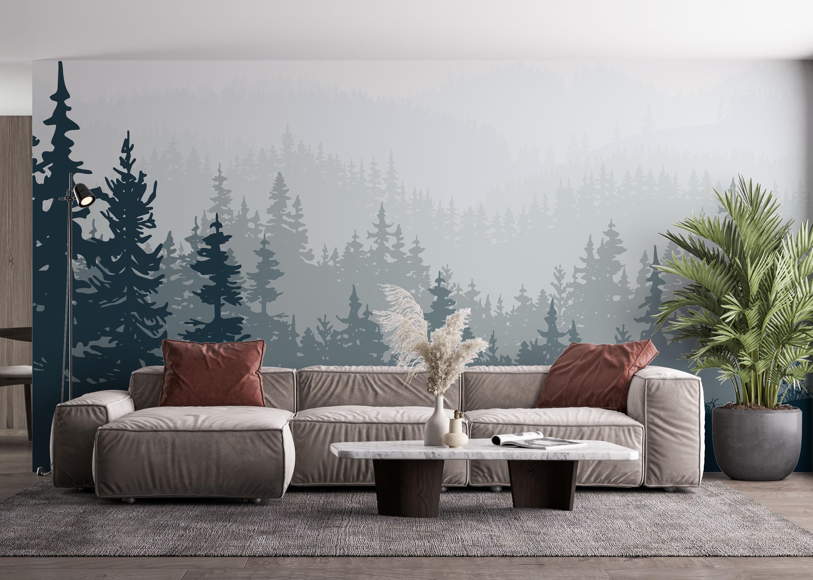 Fototapet Blue Forest Tree mockup 4