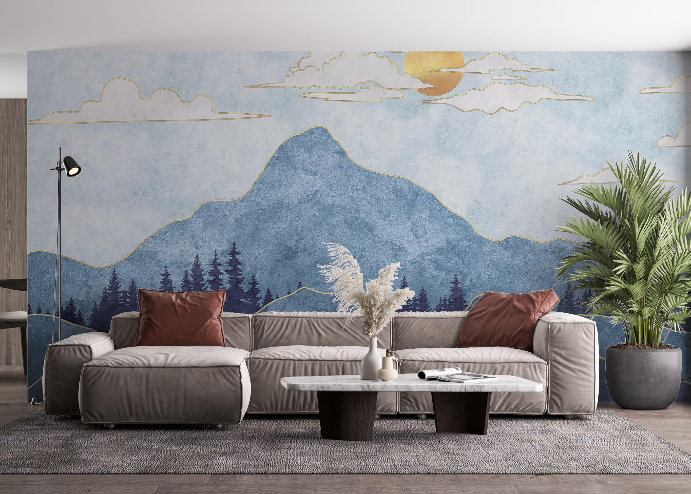 Fototapet Blue Landscape mockup 4