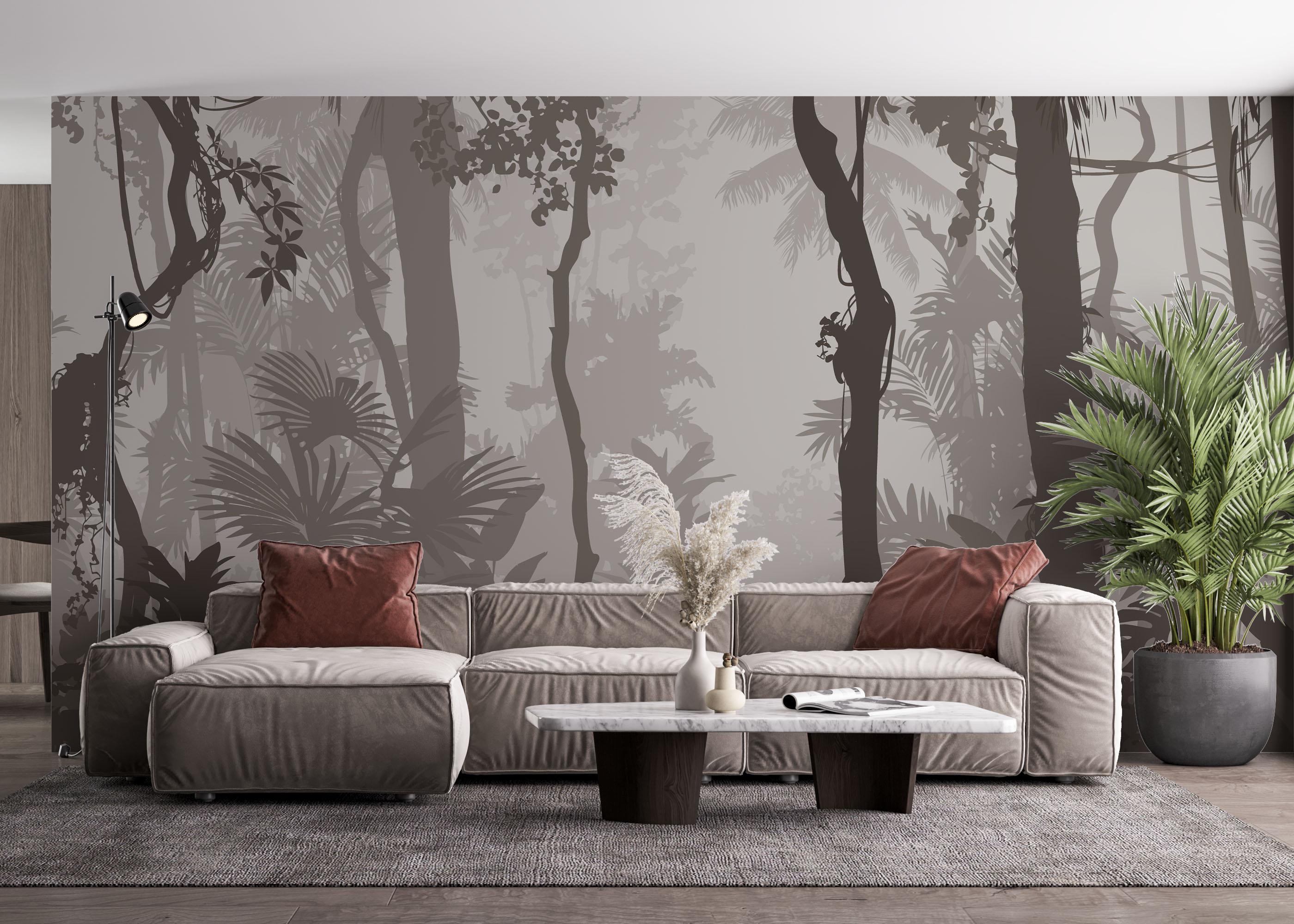 Fototapet Brown Foggy Forest mockup 4