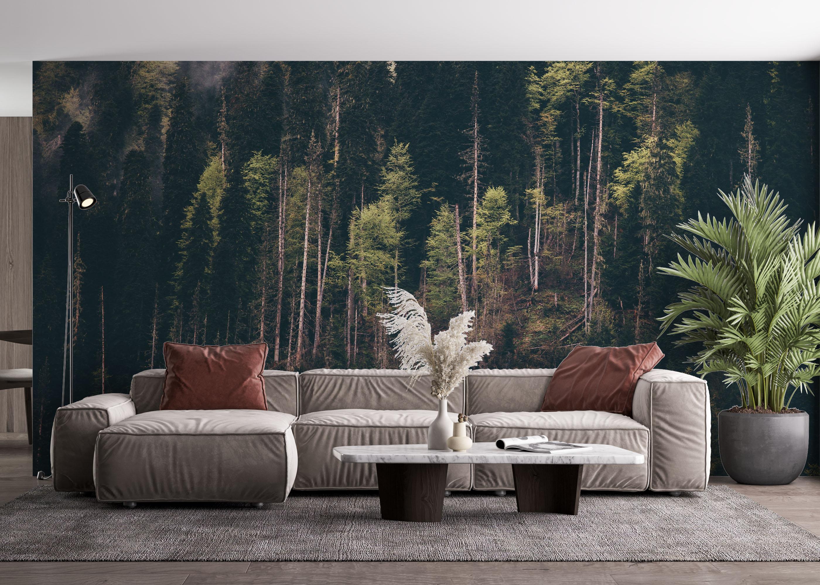 Fototapet Dark Mountain Forests mockup 4