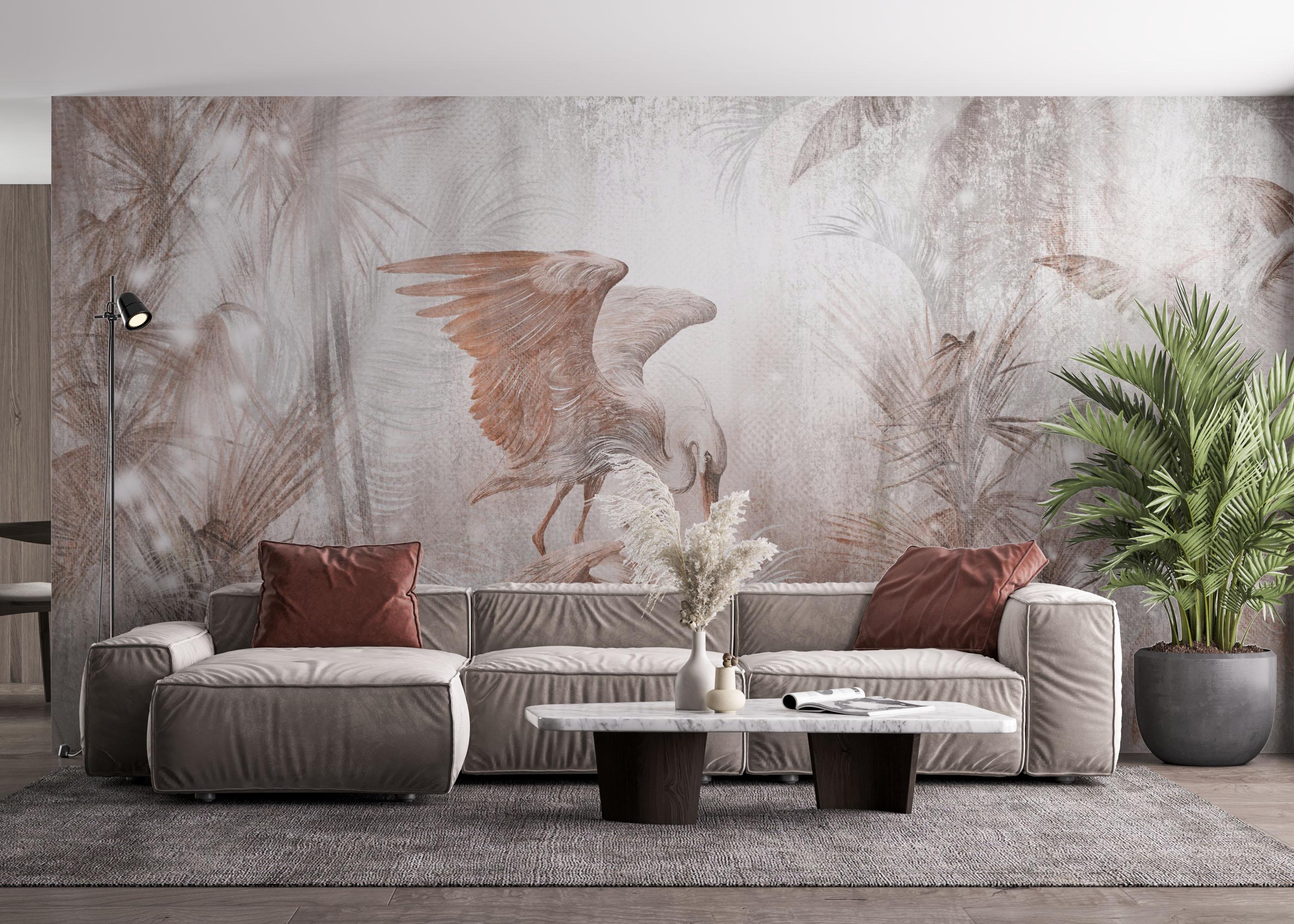 Fototapet Dreamy Pelicans mockup 4