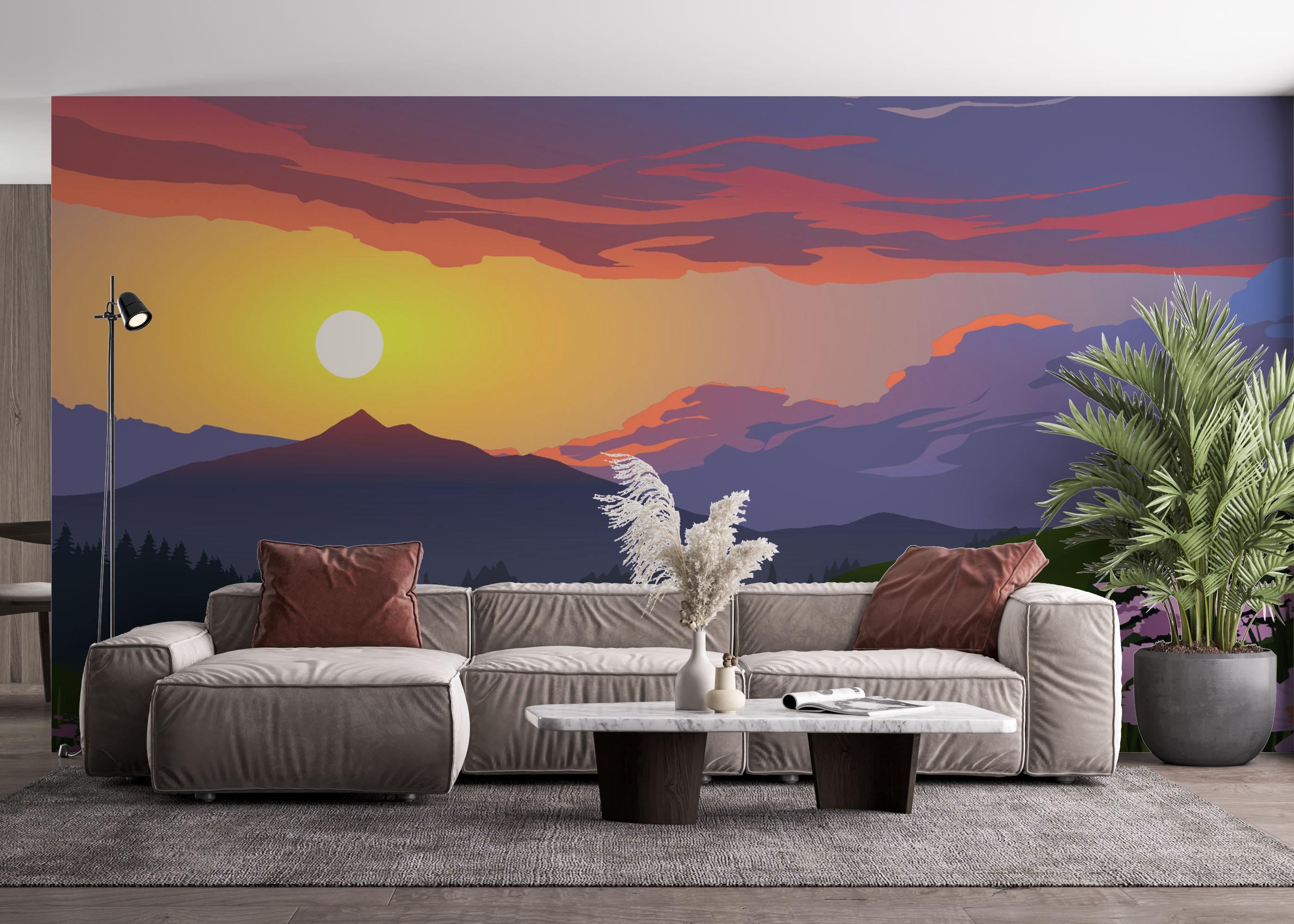 Fototapet Flower Field Forest mockup 4