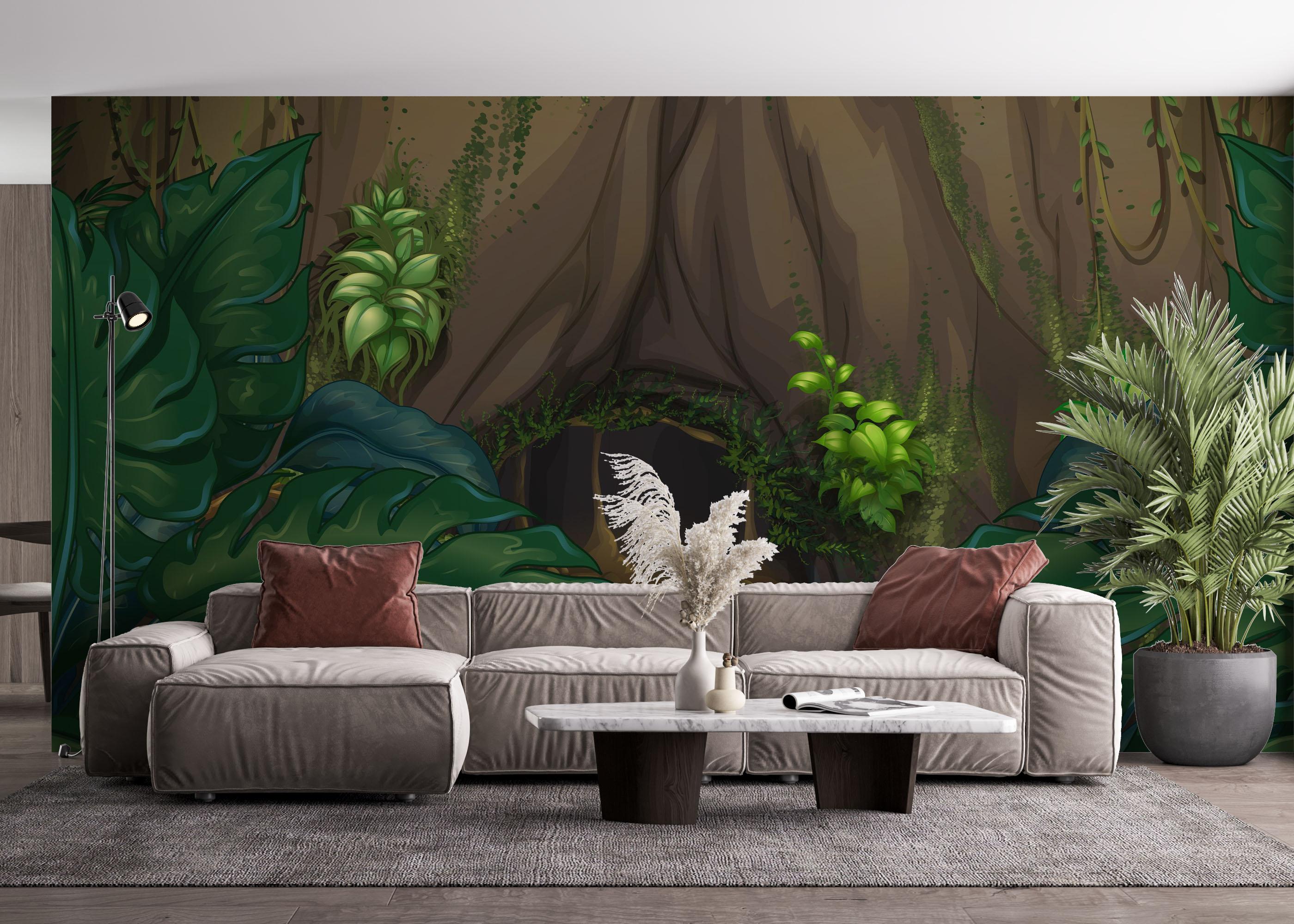 Fototapet Forest Water Cartoon mockup 4