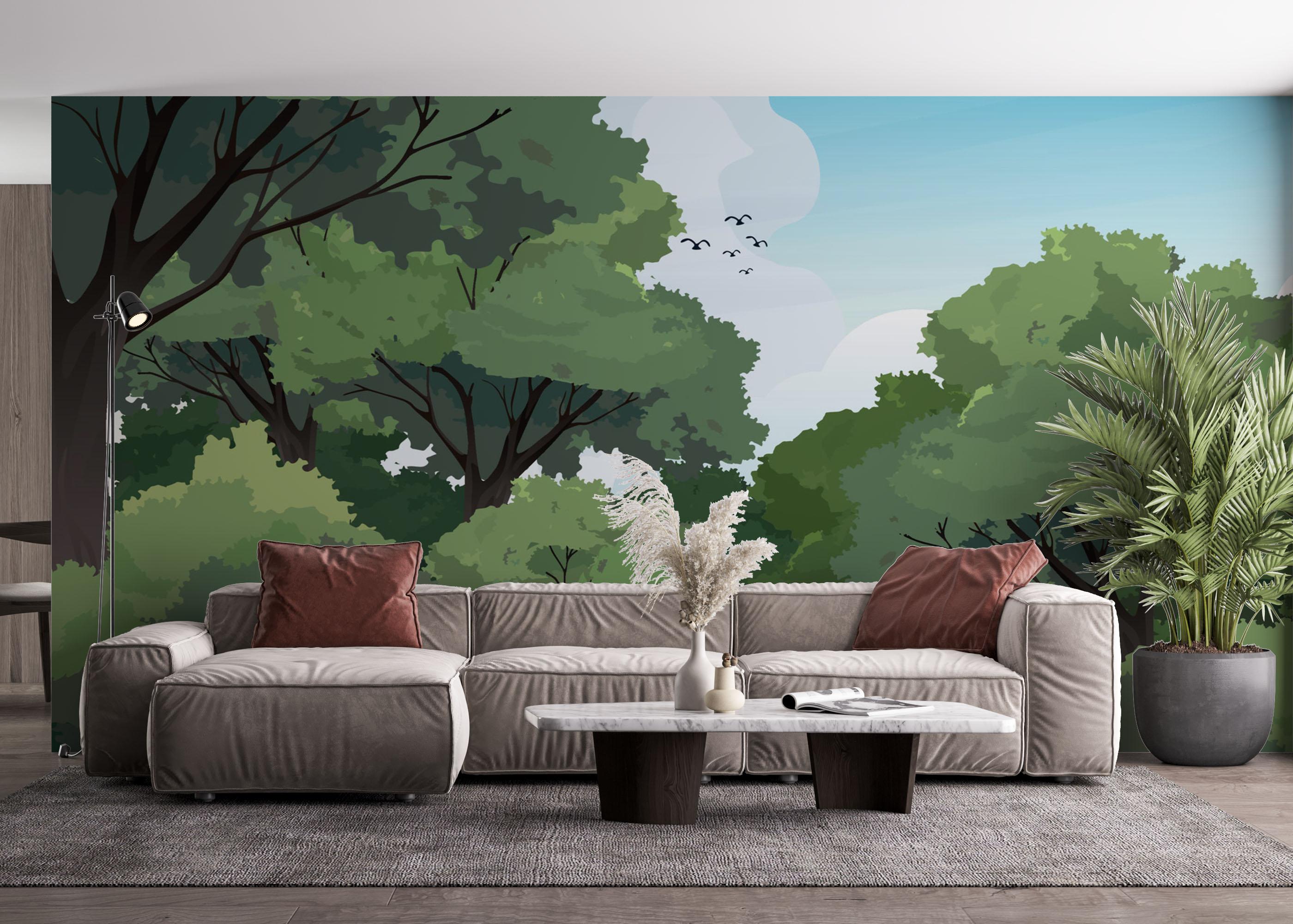 Fototapet Full Forest Tree mockup 4