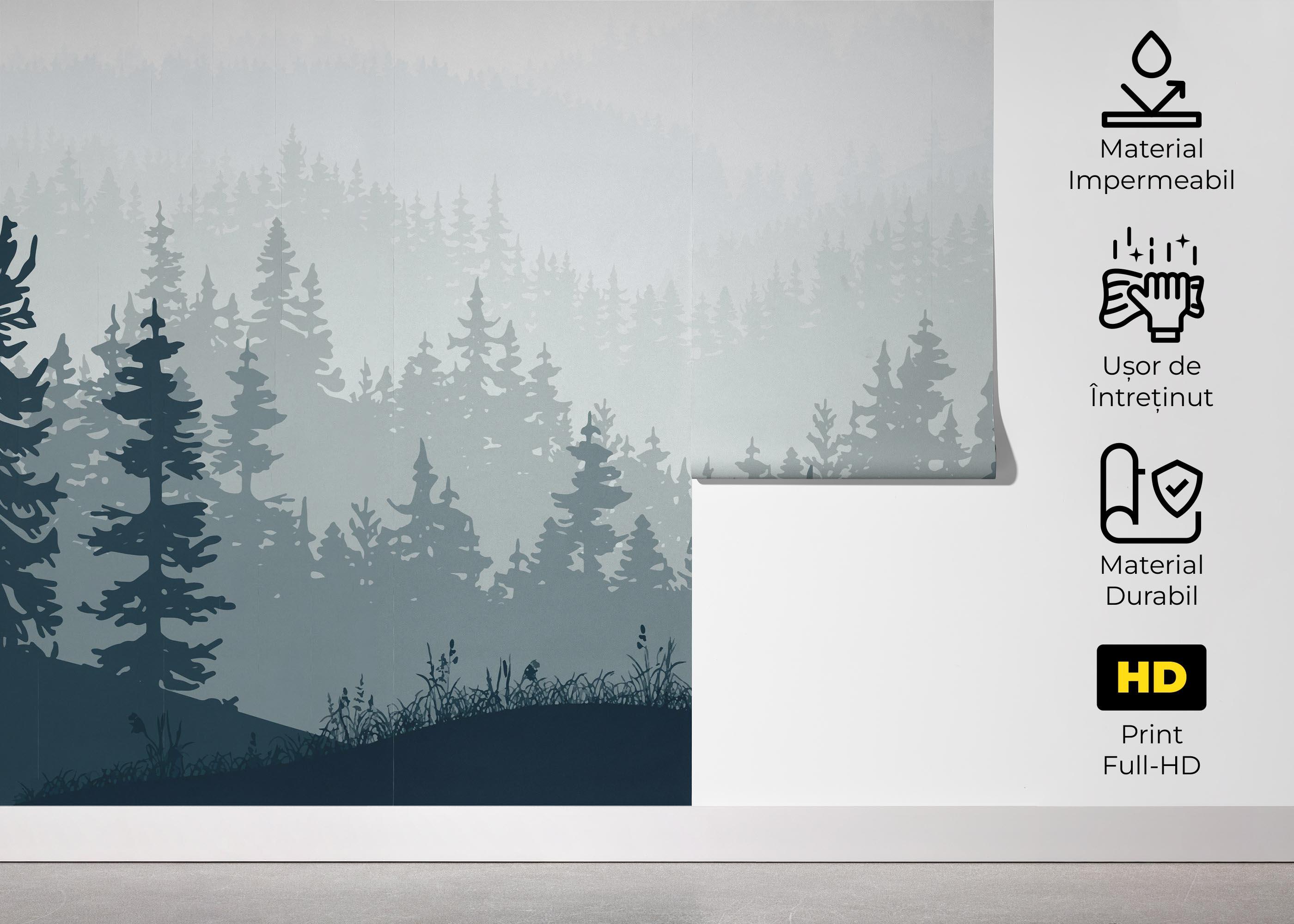 Fototapet Blue Forest Tree mockup 5