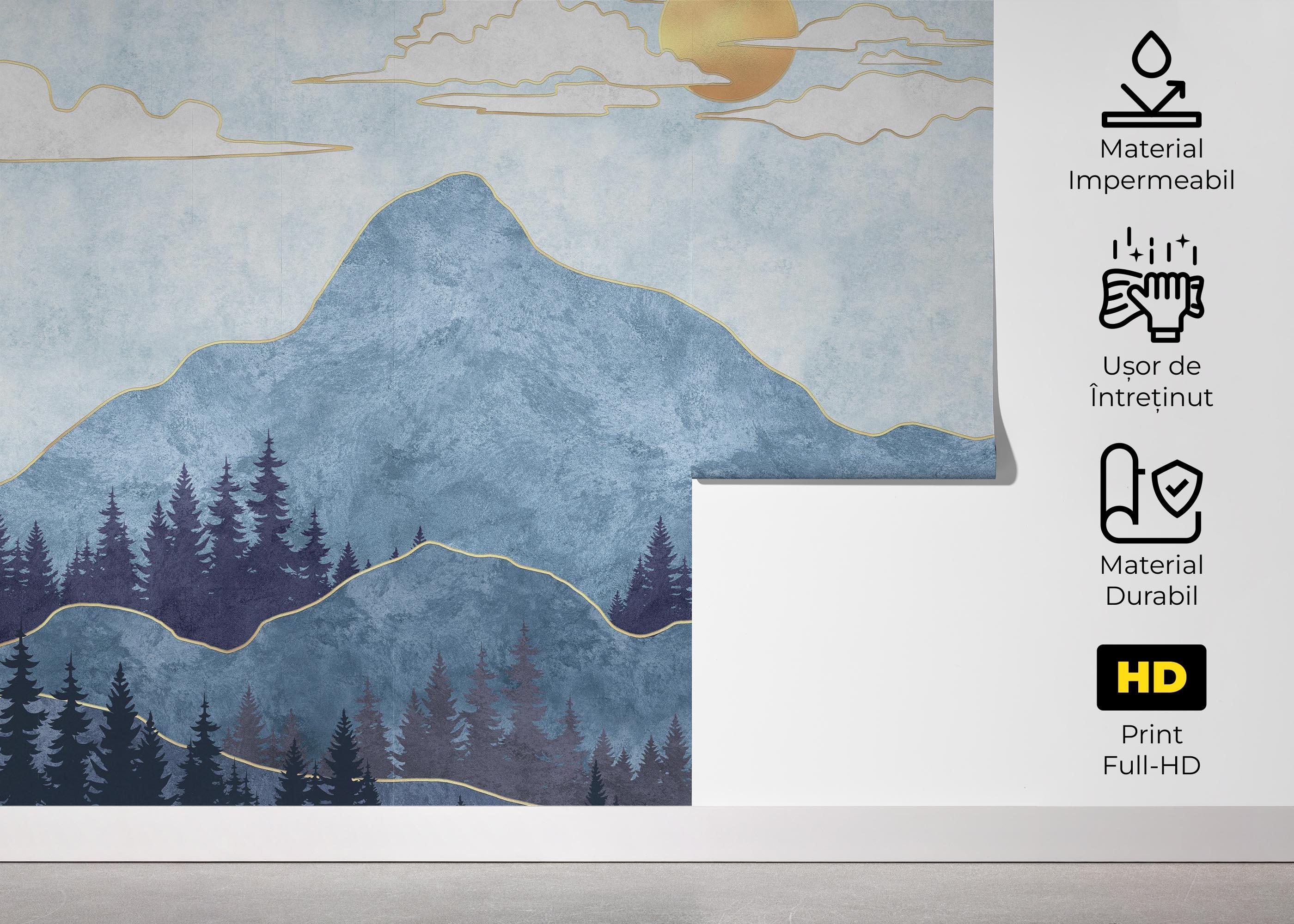 Fototapet Blue Landscape mockup 5