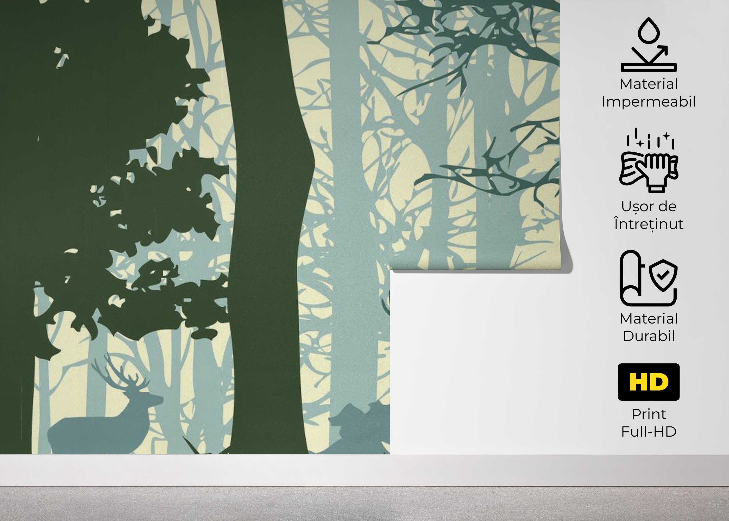 Fototapet Deer Forest mockup 5