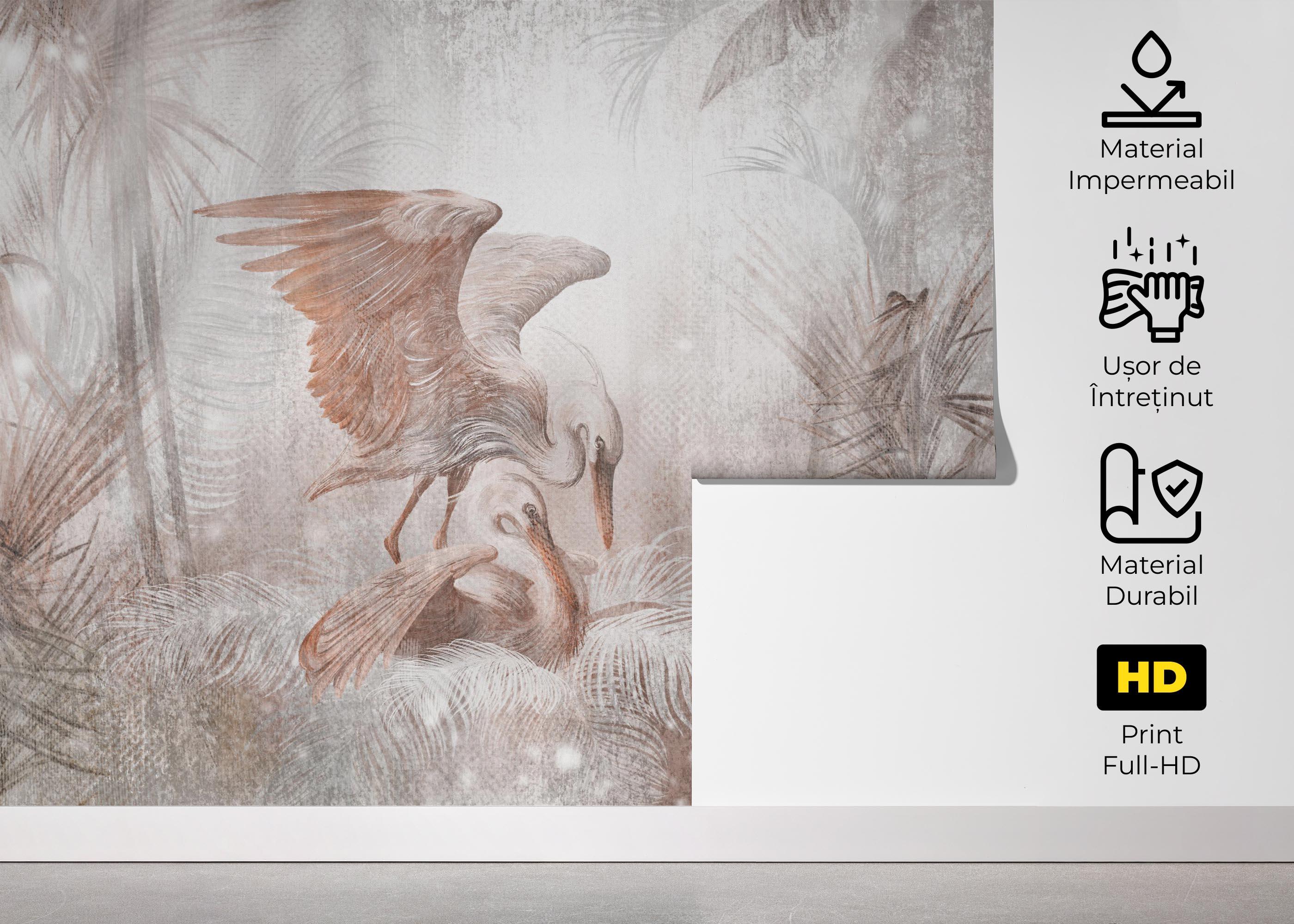 Fototapet Dreamy Pelicans mockup 5