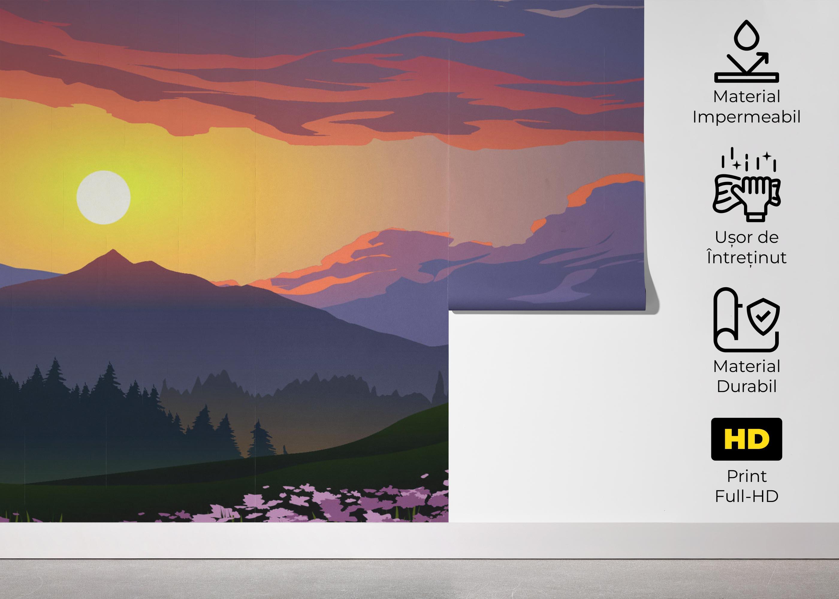 Fototapet Flower Field Forest mockup 5