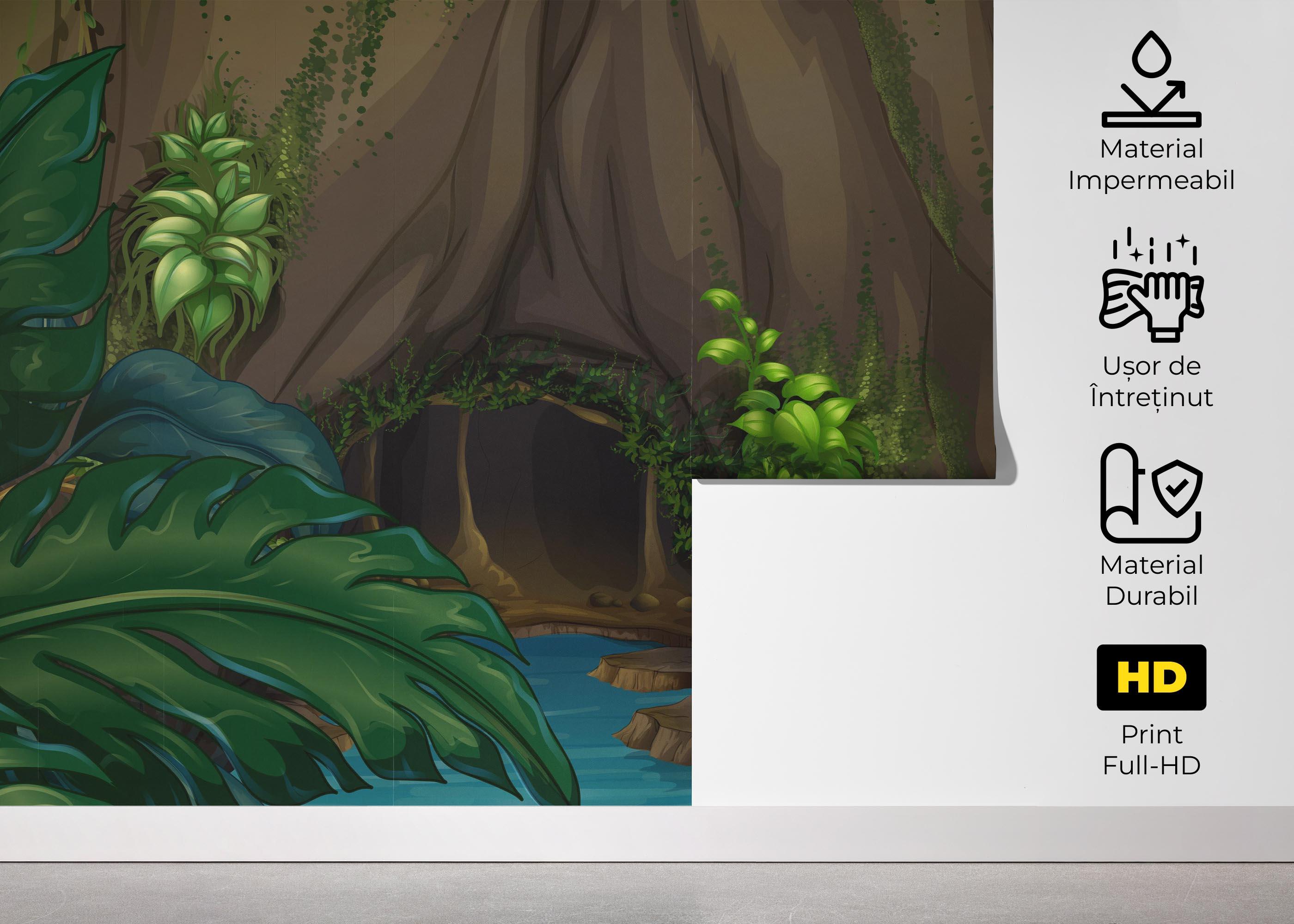 Fototapet Forest Water Cartoon mockup 5