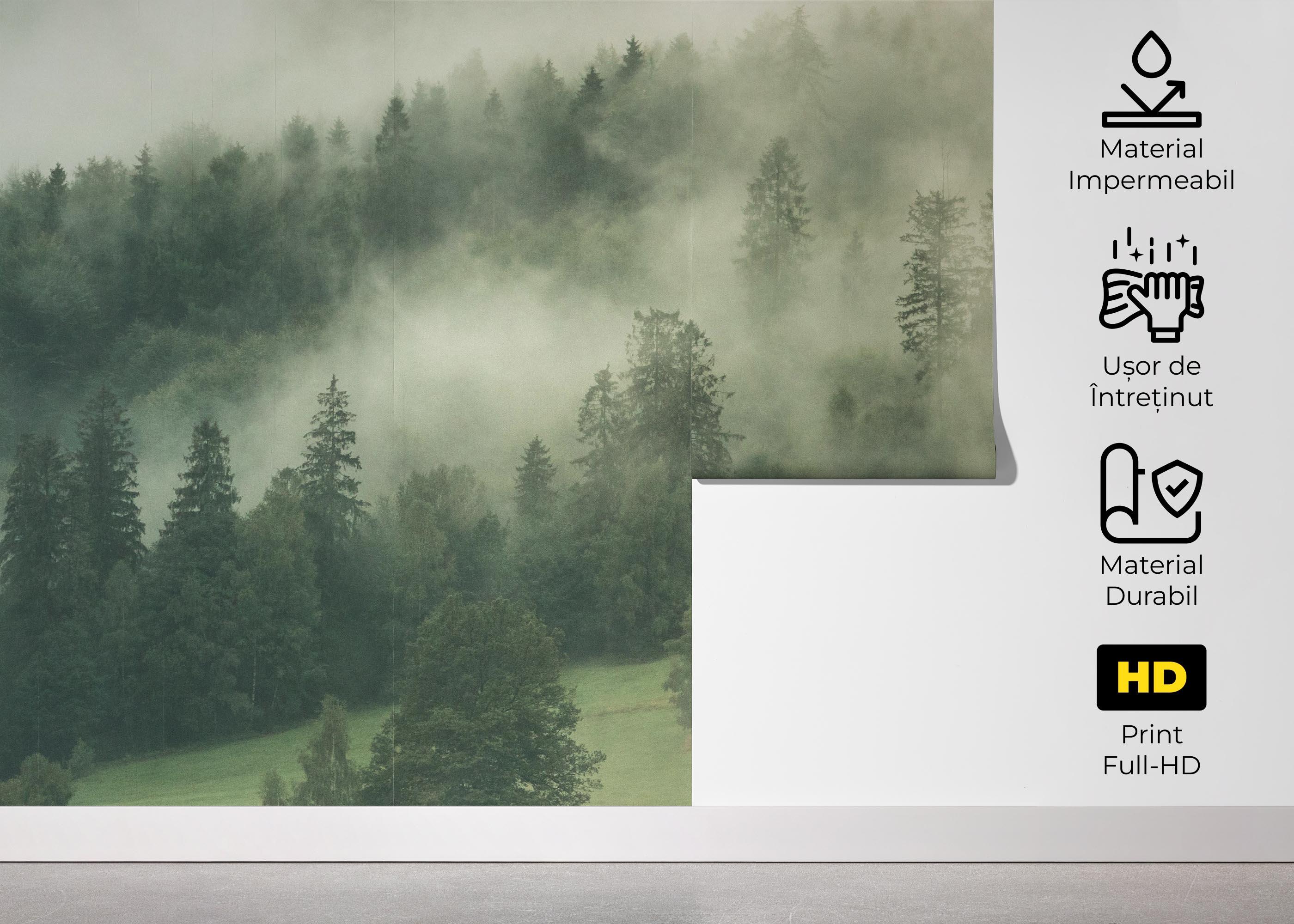 Fototapet Green Forest Fog mockup 5