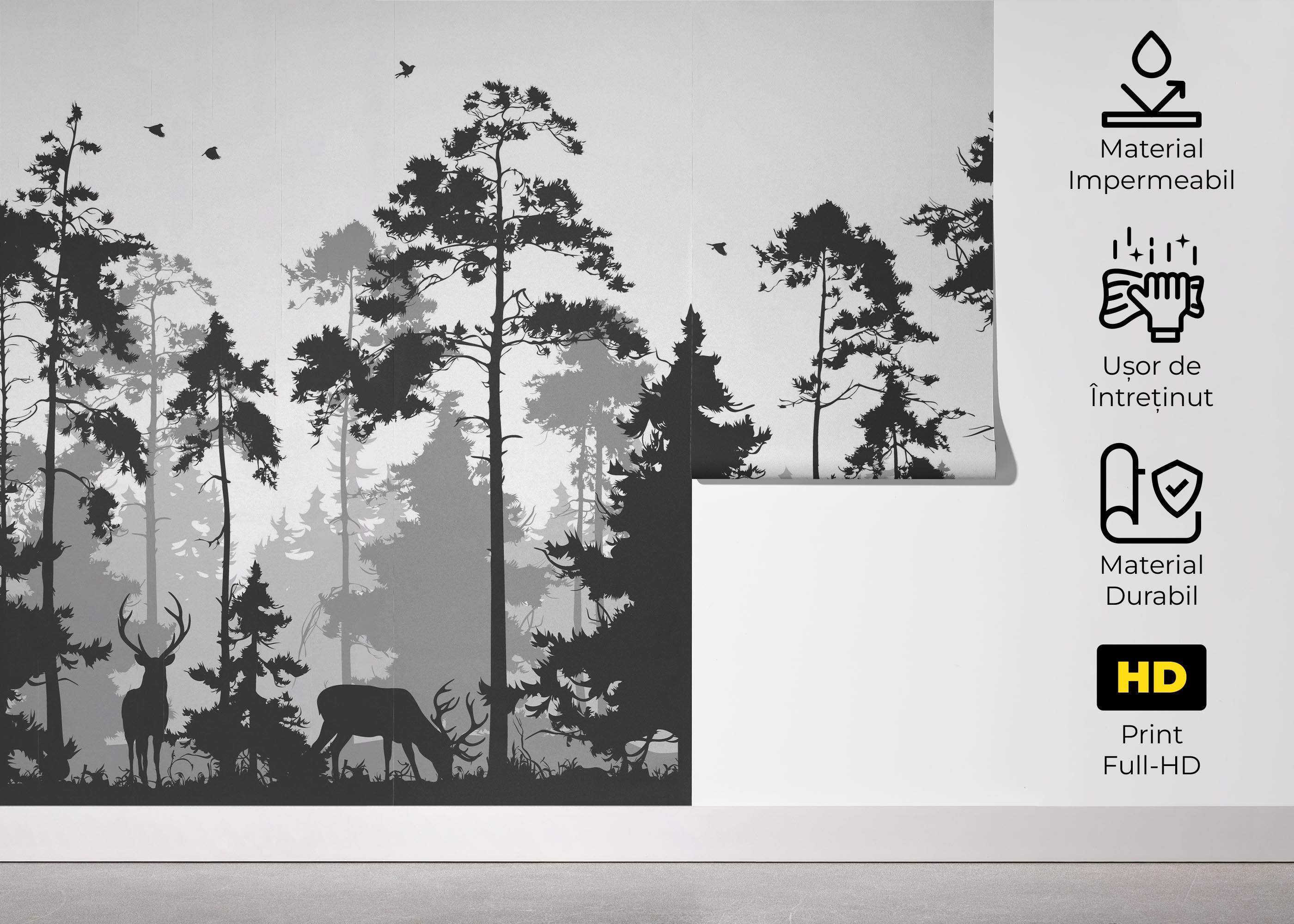 Fototapet Grey Forest Deer mockup 5